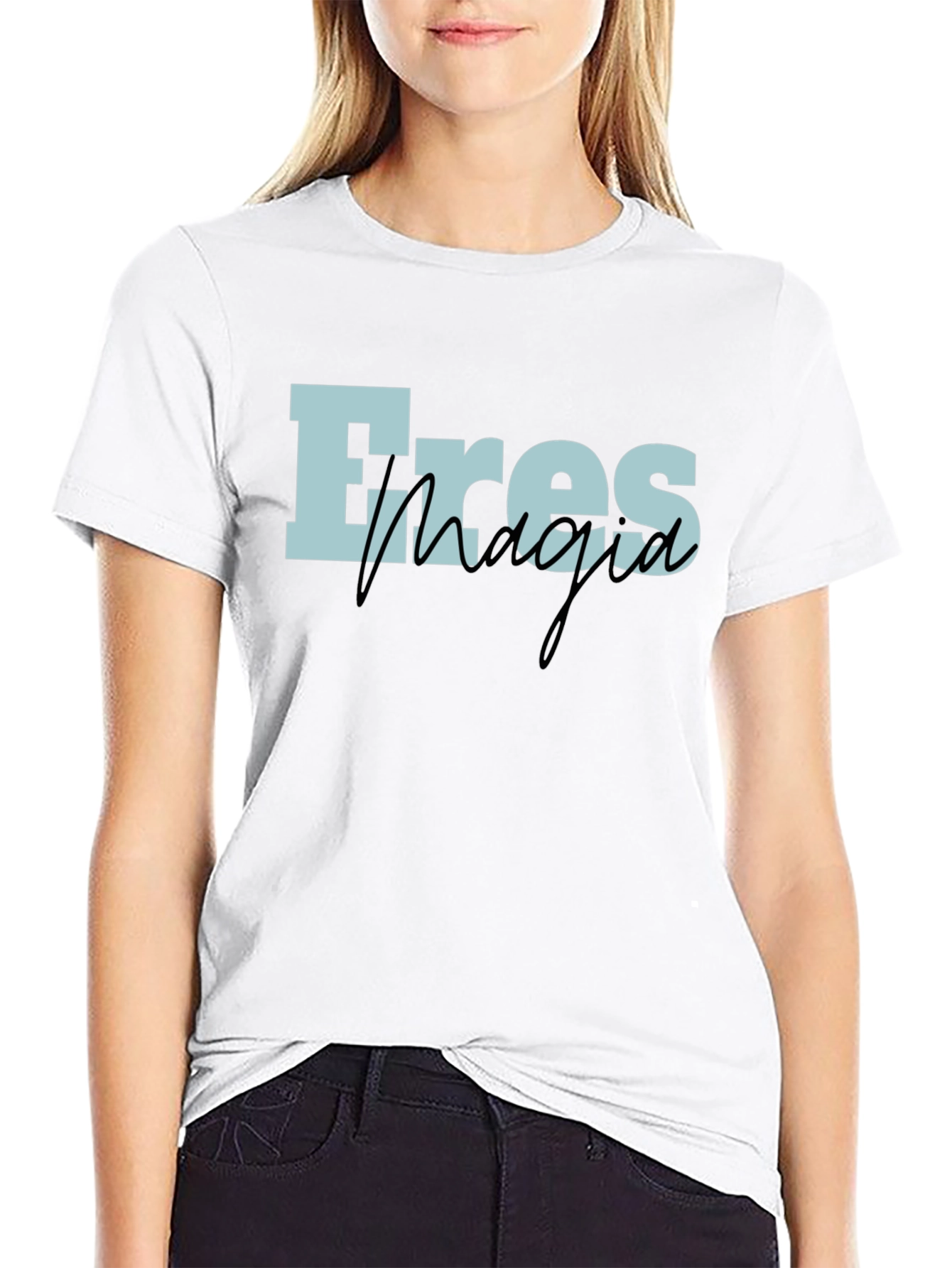 Eres Magia Graphic T-Shirt - Black Cotton Blend Tee