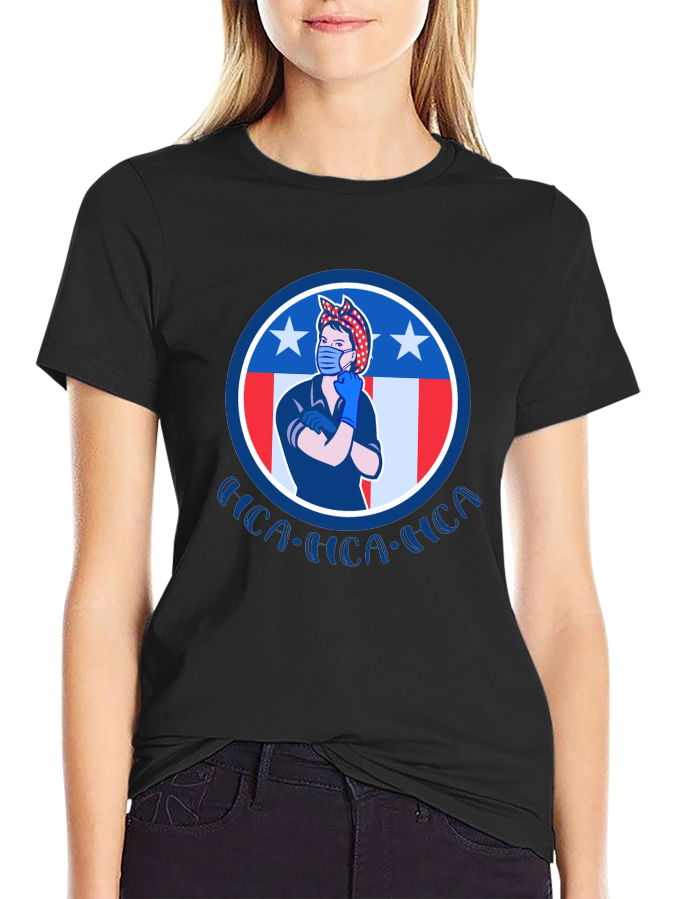 Rosie the Riveter Patriotic Graphic T-Shirt