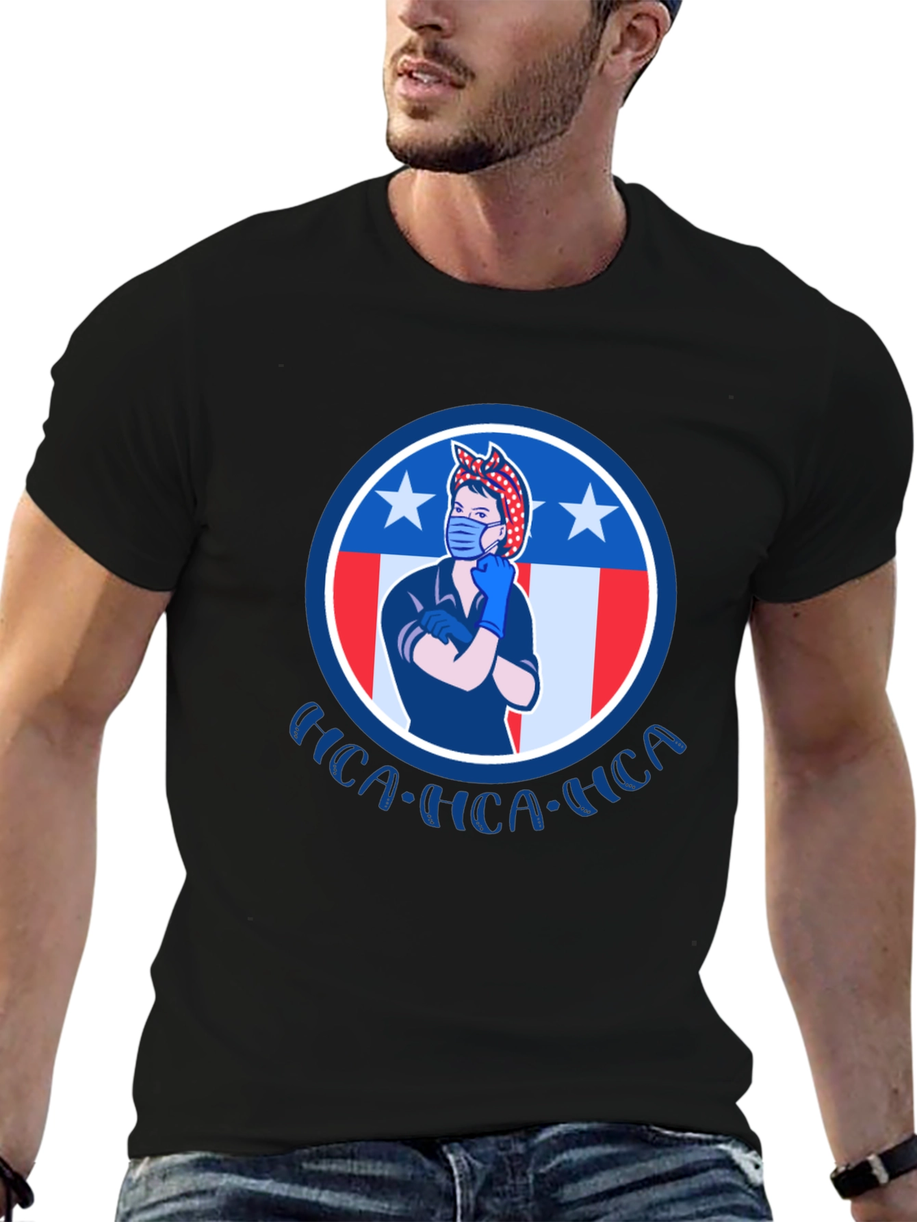Rosie the Riveter Patriotic Graphic T-Shirt