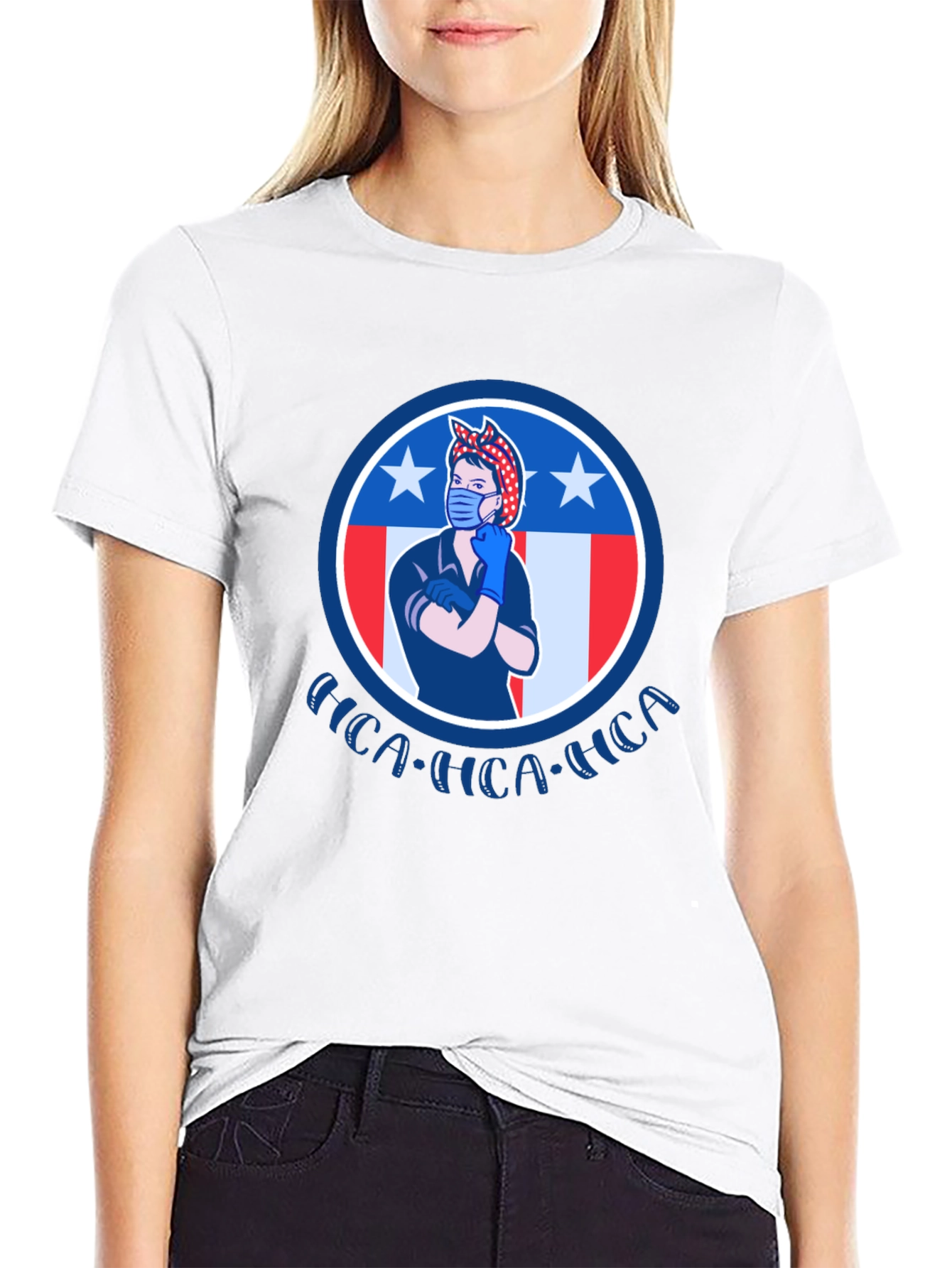 Rosie the Riveter Patriotic Graphic T-Shirt