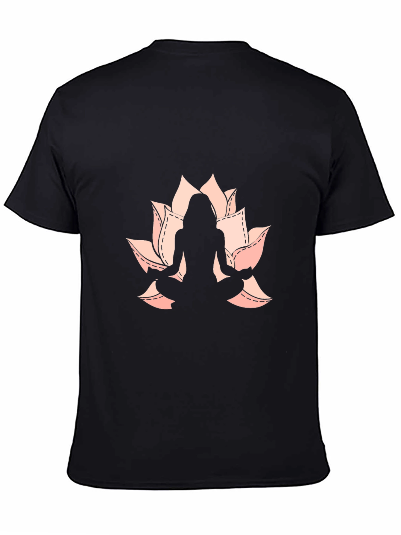 Lotus Yoga Pose Graphic Black T-Shirt