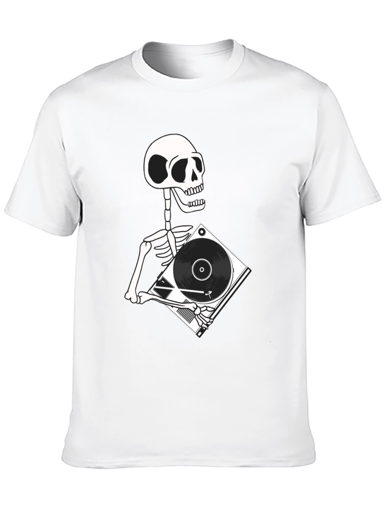 Skeleton DJ Graphic T-Shirt - Black Cotton Tee