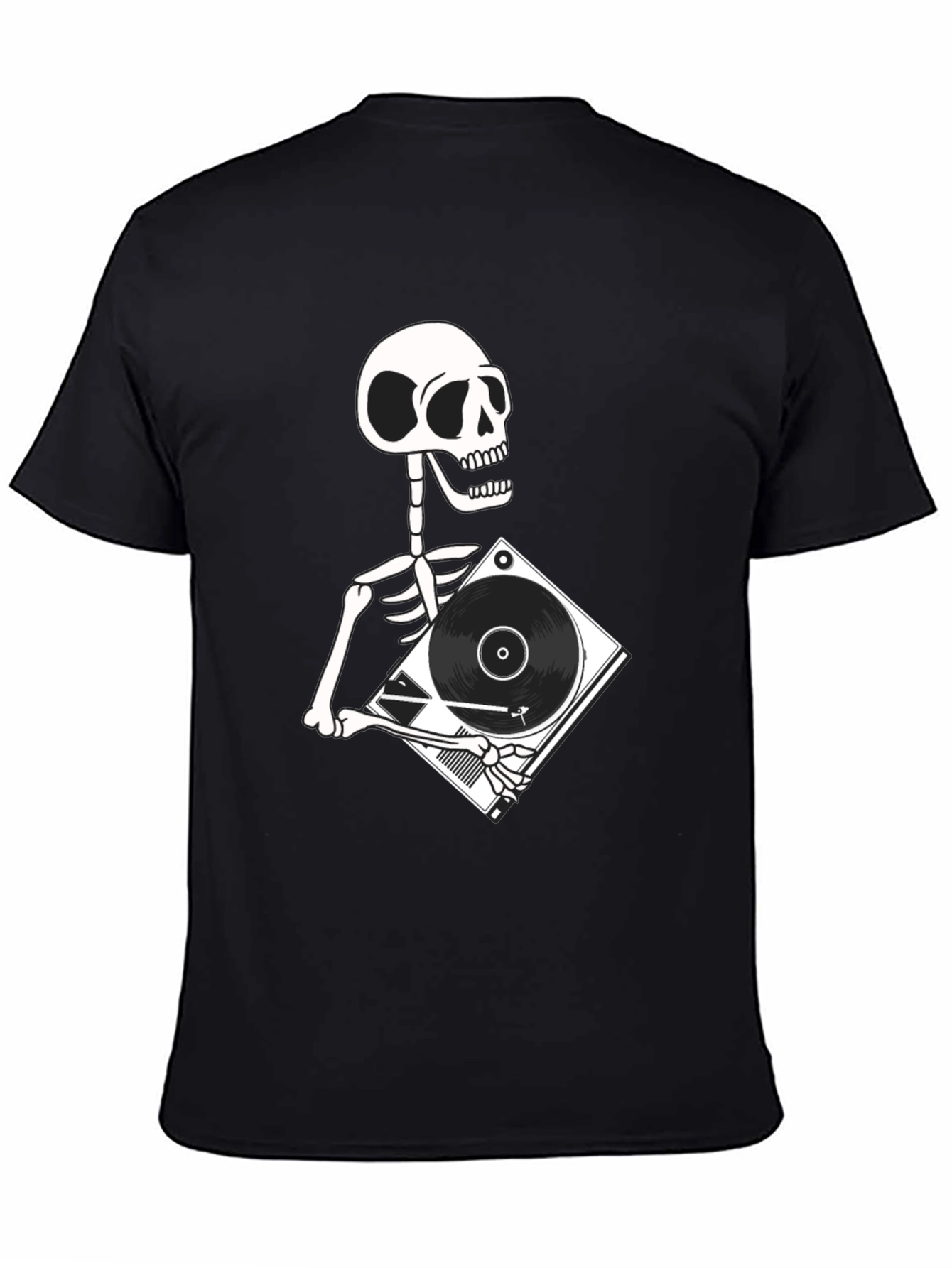 Skeleton DJ Graphic T-Shirt - Black Cotton Tee
