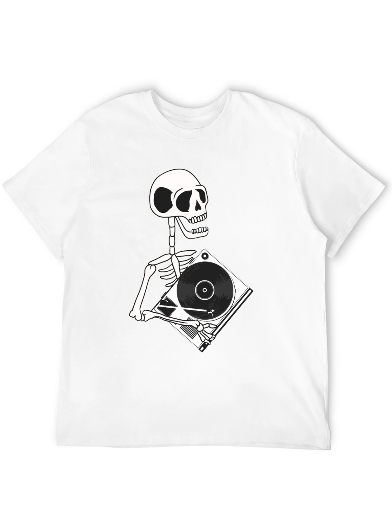 Skeleton DJ Graphic T-Shirt - Black Cotton Tee