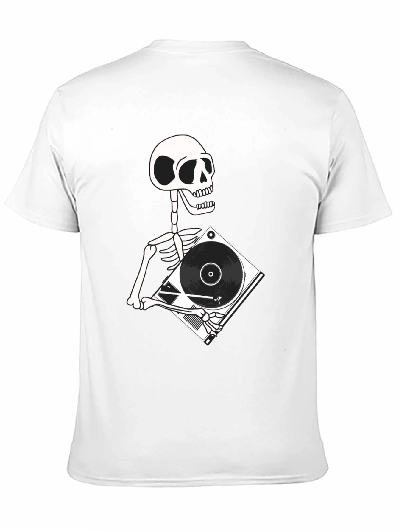 Skeleton DJ Graphic T-Shirt - Black Cotton Tee