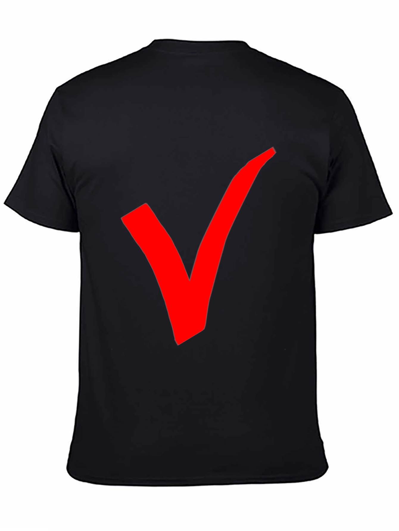 Bold Red Checkmark Black T-Shirt