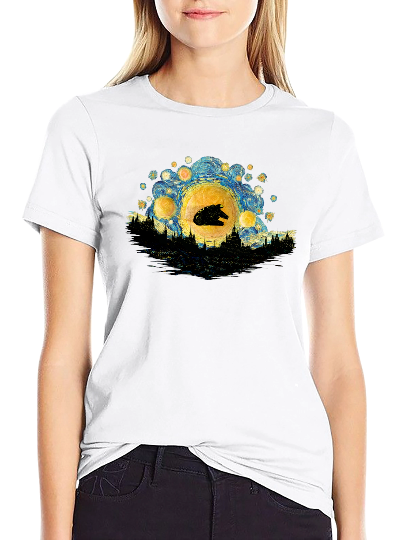Starry Night Millennium Falcon T-Shirt