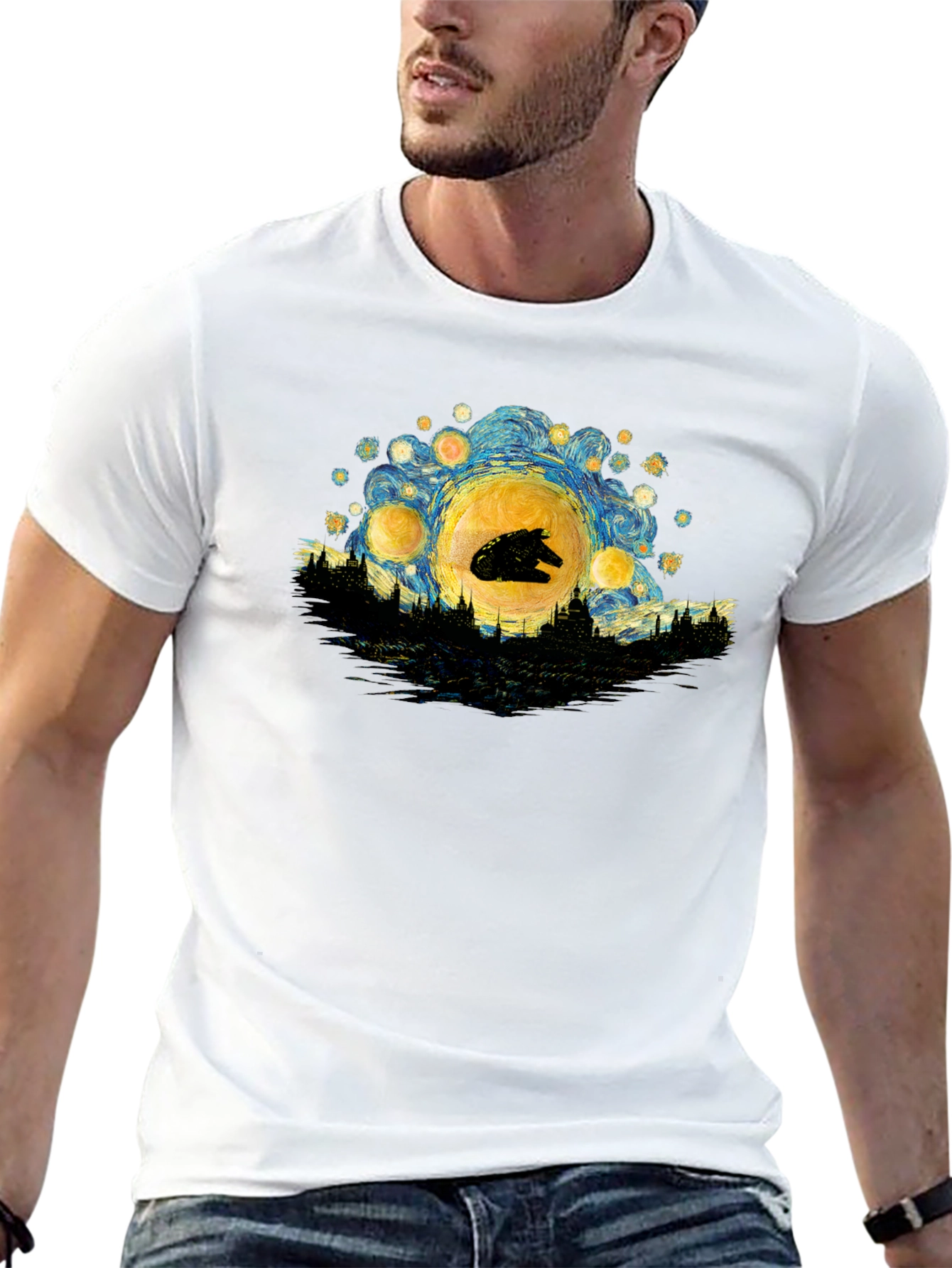 Starry Night Millennium Falcon T-Shirt