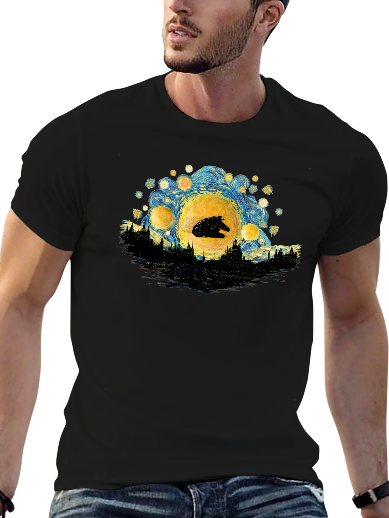 Starry Night Millennium Falcon T-Shirt