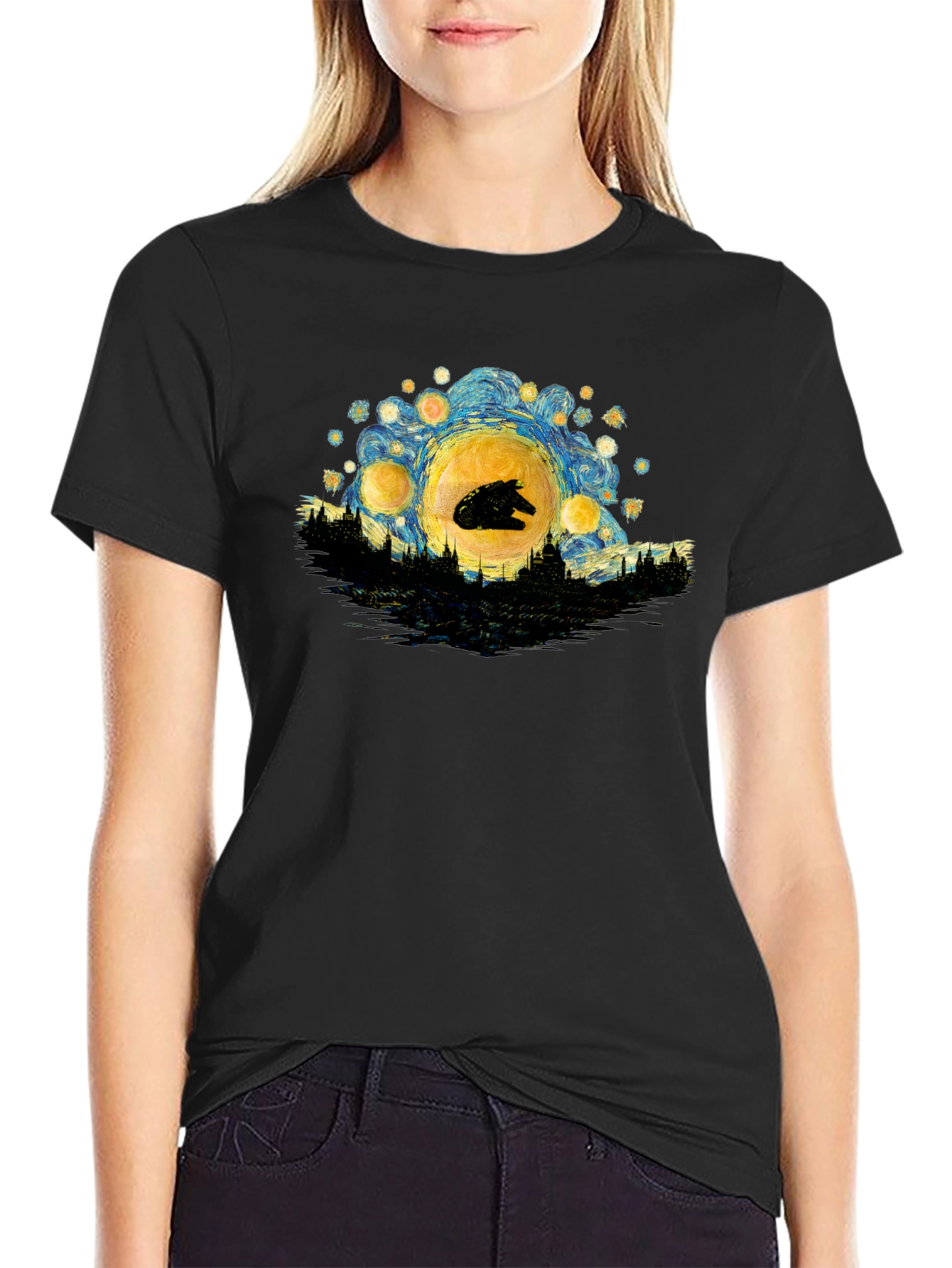 Starry Night Millennium Falcon T-Shirt