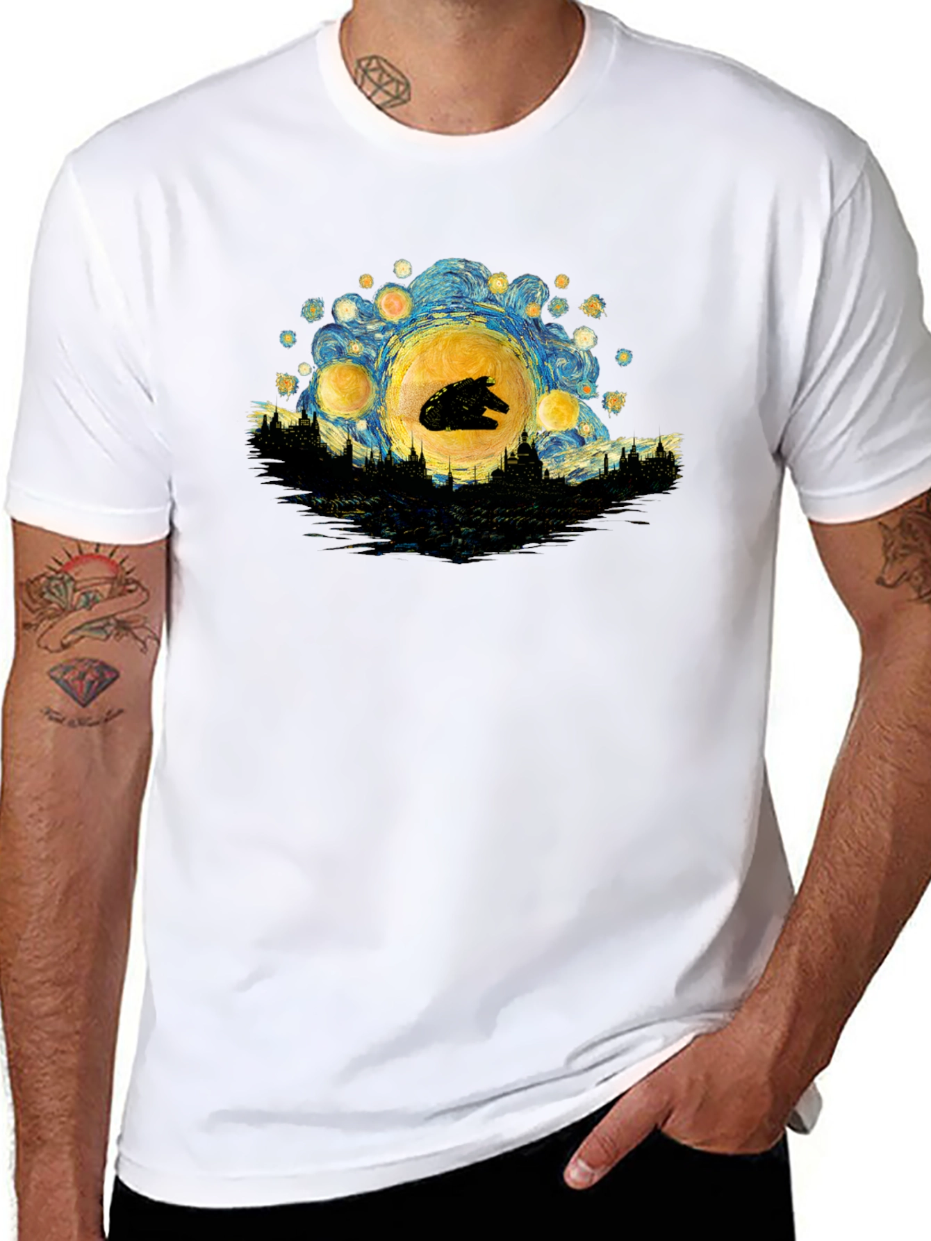 Starry Night Millennium Falcon T-Shirt