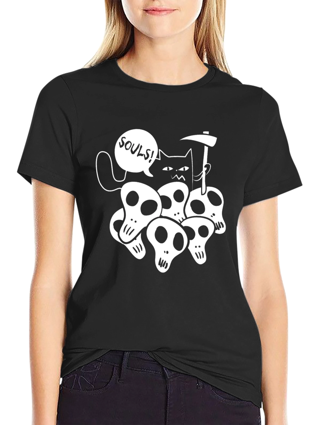 Grim Reaper Cat T-Shirt - Souls!