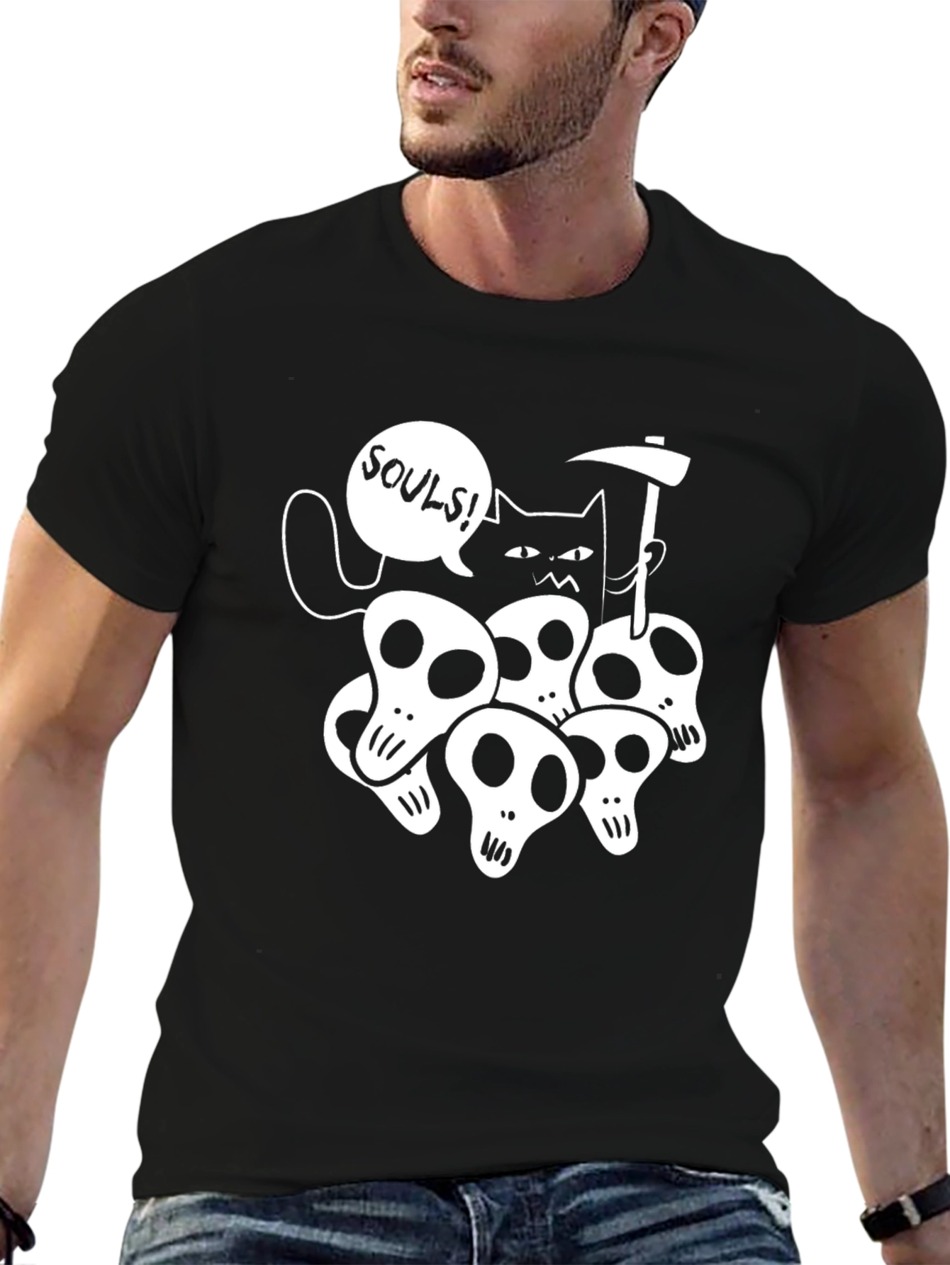 Grim Reaper Cat T-Shirt - Souls!
