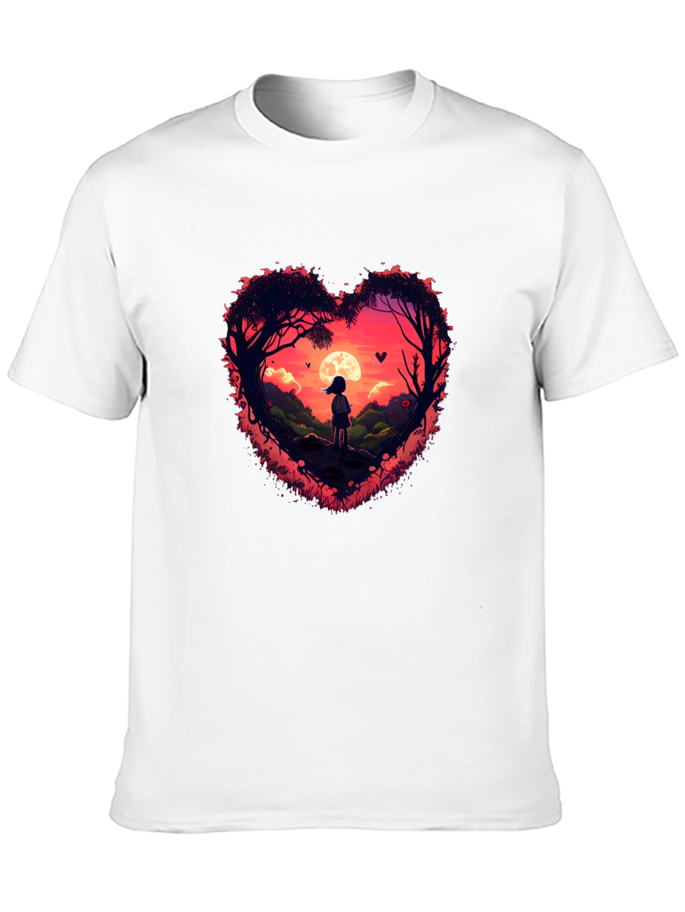 Romantic Sunset Heart Graphic Tee
