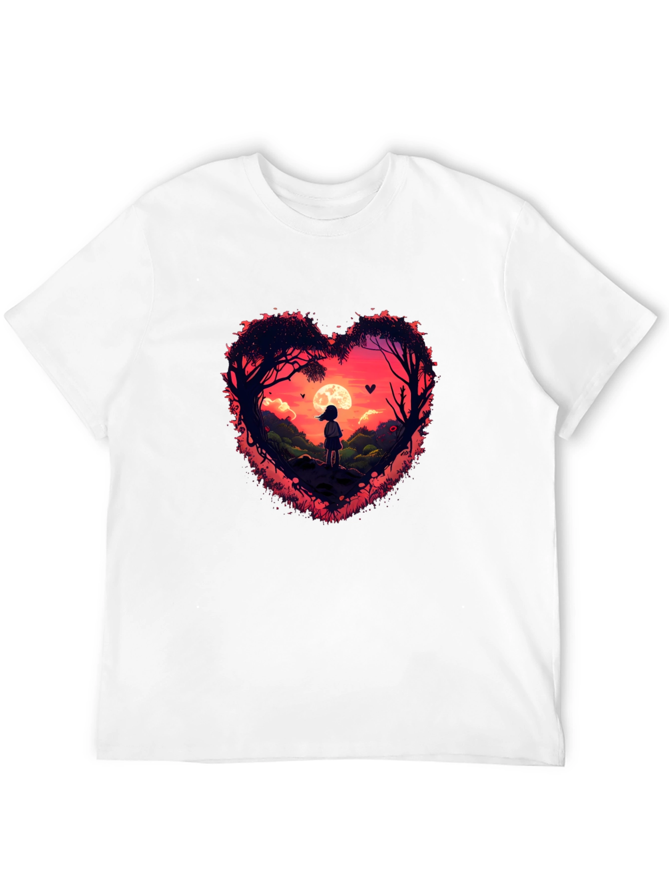 Romantic Sunset Heart Graphic Tee