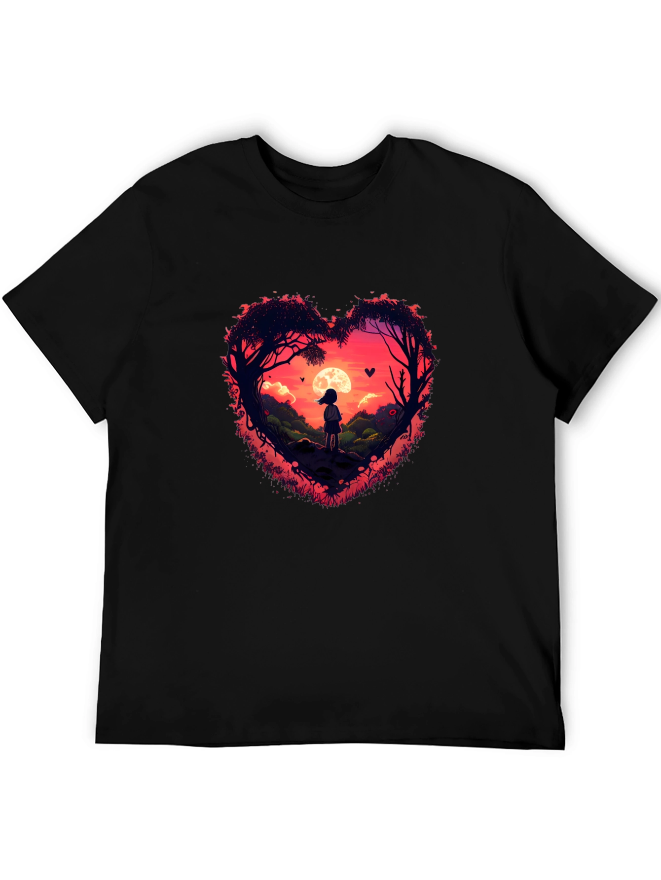 Romantic Sunset Heart Graphic Tee