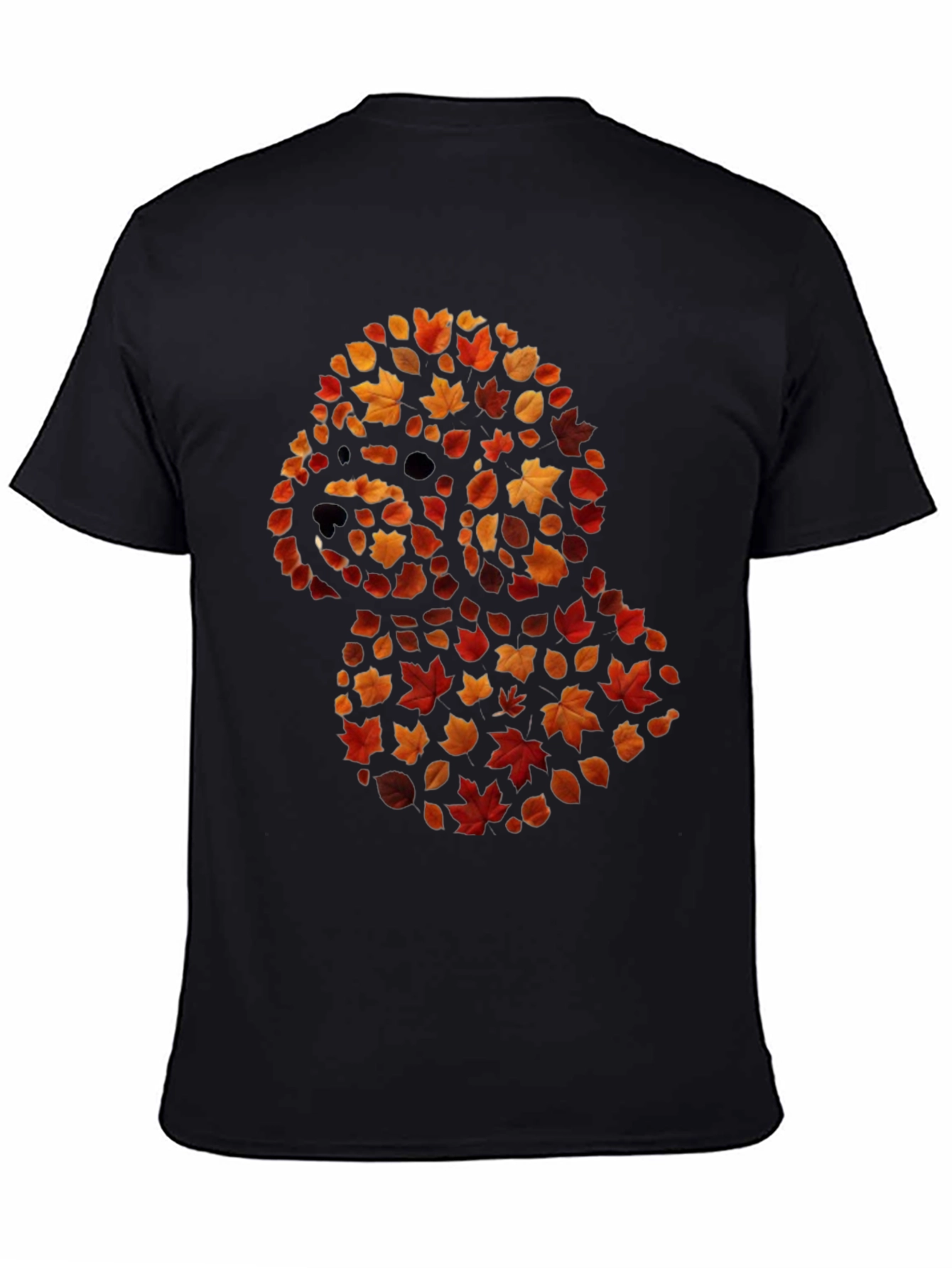 Fall Leaf Poodle Black T-Shirt