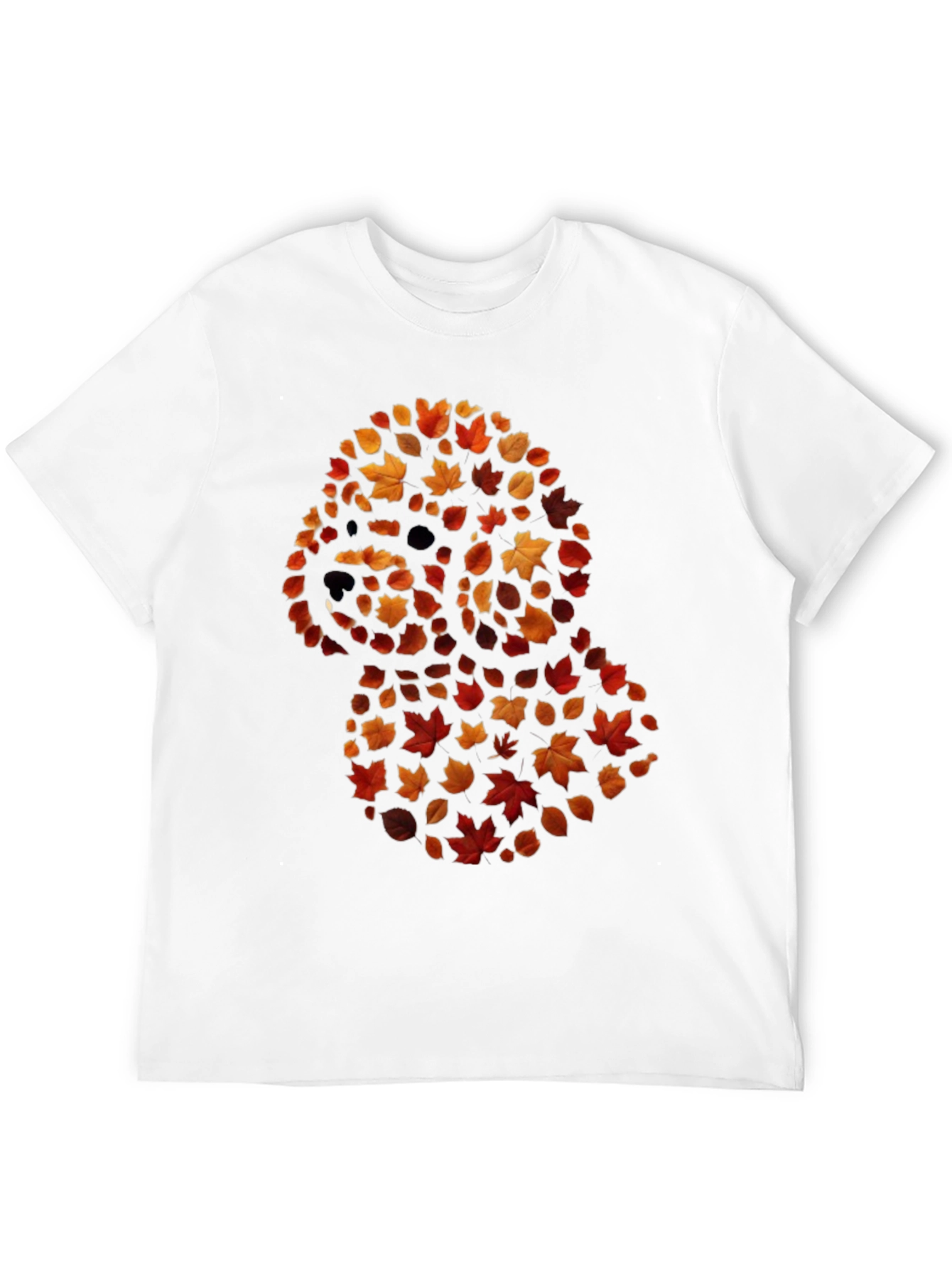 Fall Leaf Poodle Black T-Shirt