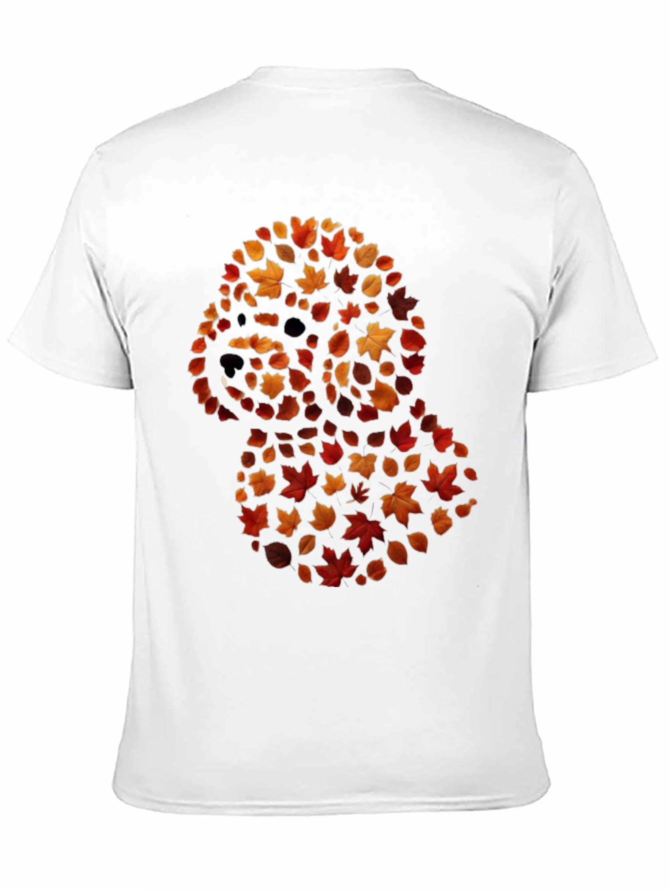 Fall Leaf Poodle Black T-Shirt