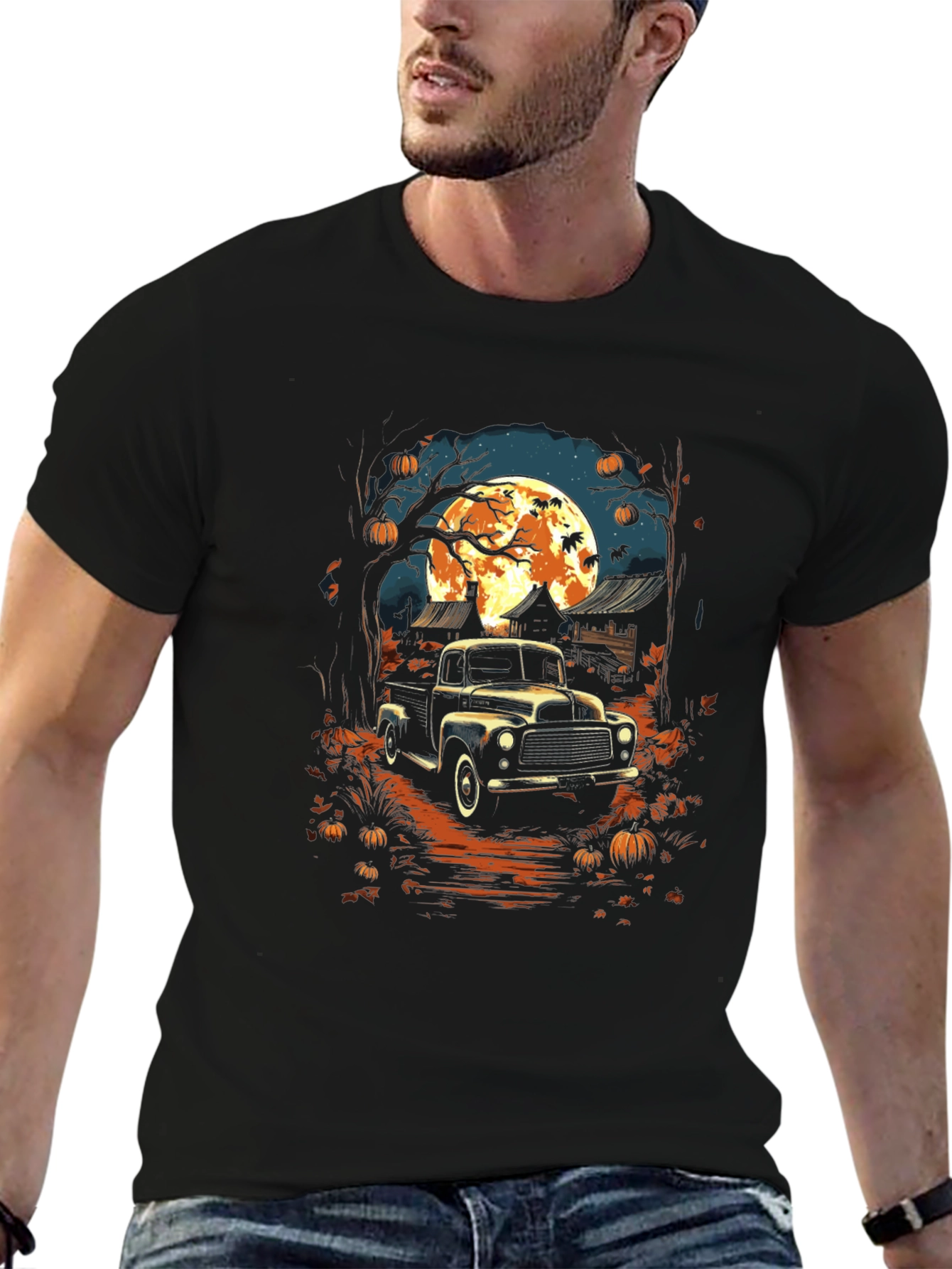Halloween Truck Graphic Tee - Black