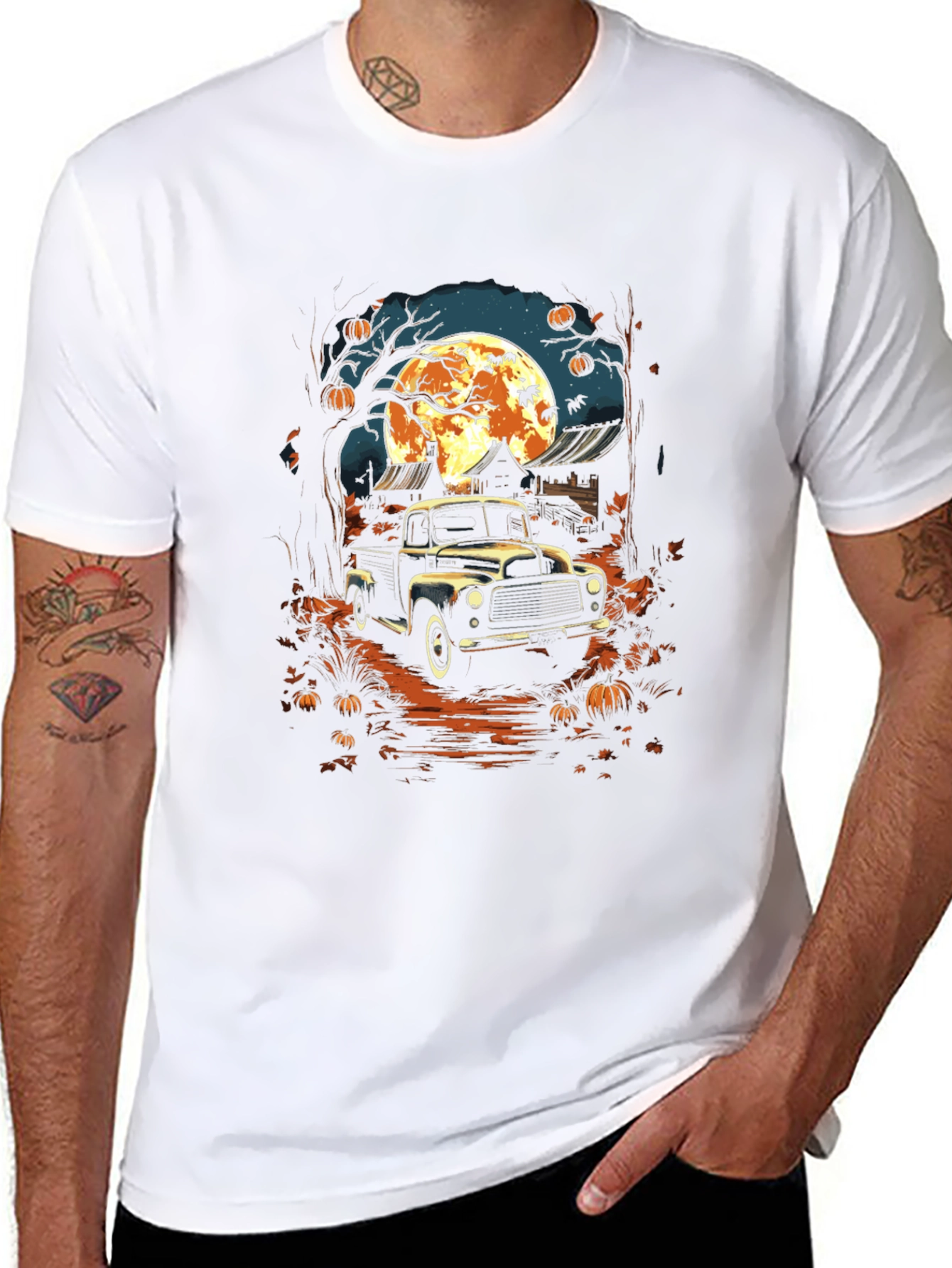 Halloween Truck Graphic Tee - Black