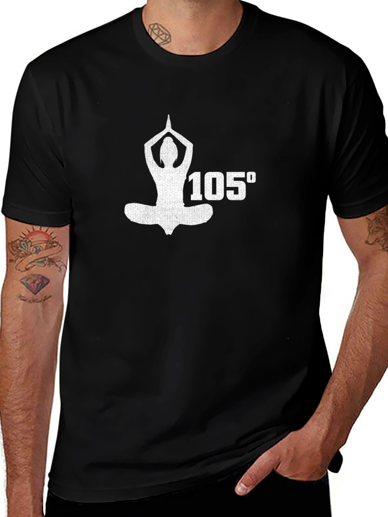 Yoga Meditation 105 Degree Black T-Shirt