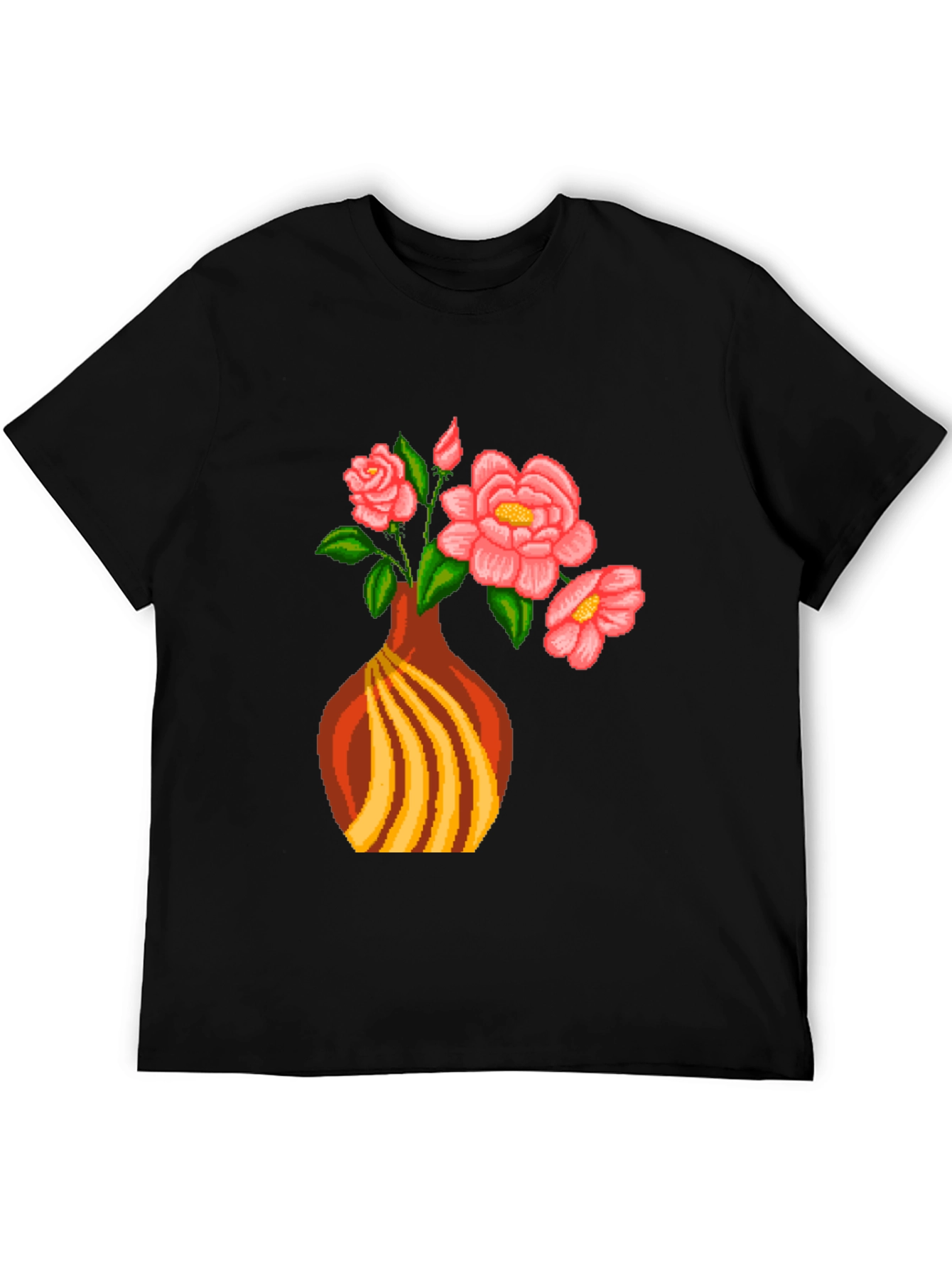 Pixel Art Vase Flowers T-Shirt