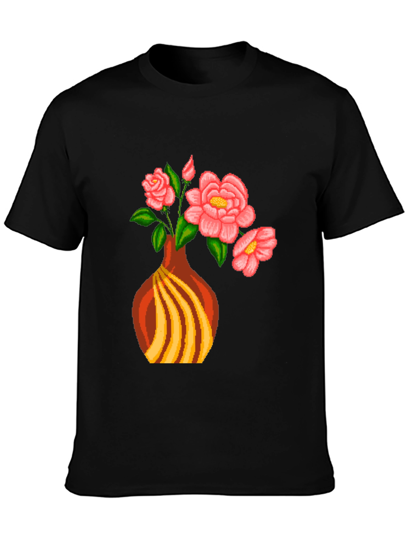 Pixel Art Vase Flowers T-Shirt