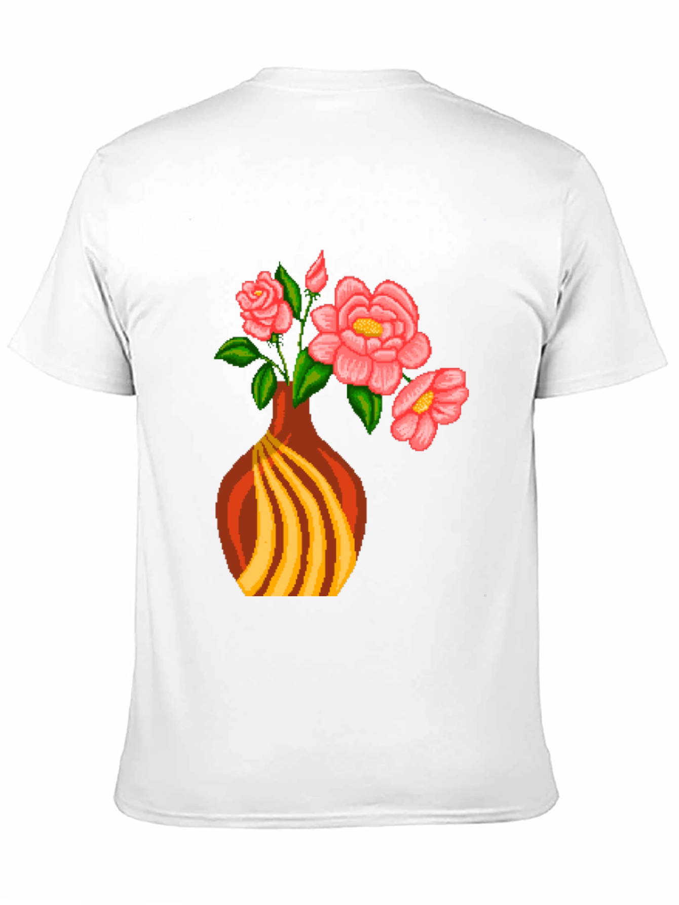 Pixel Art Vase Flowers T-Shirt