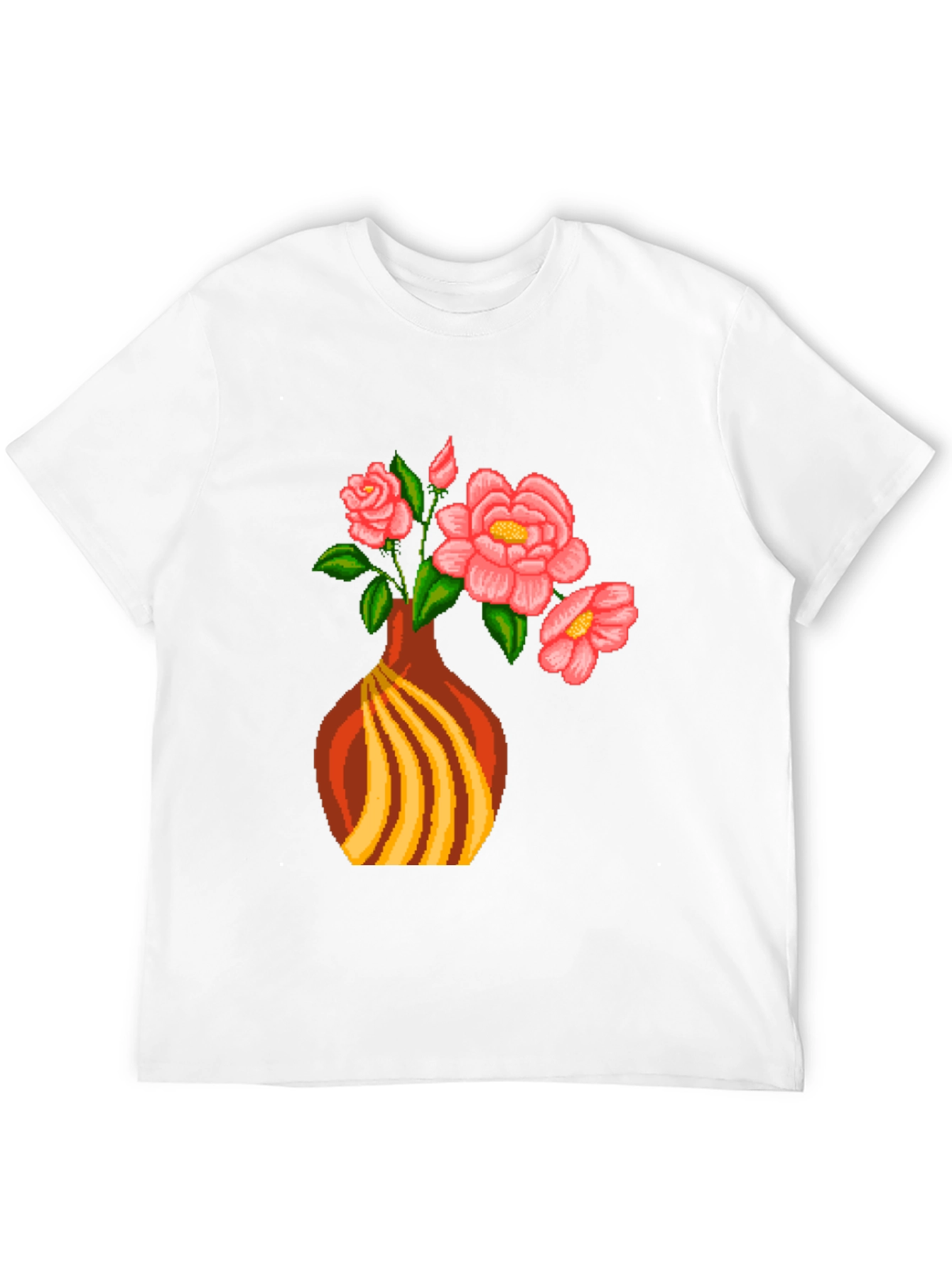 Pixel Art Vase Flowers T-Shirt