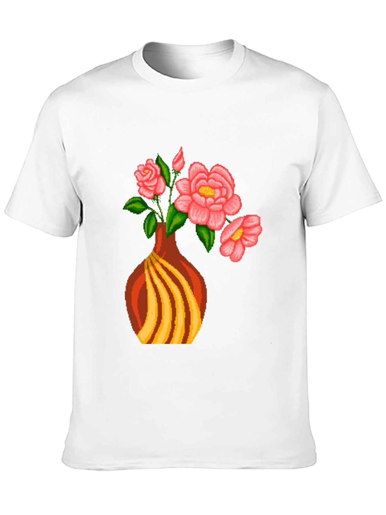 Pixel Art Vase Flowers T-Shirt