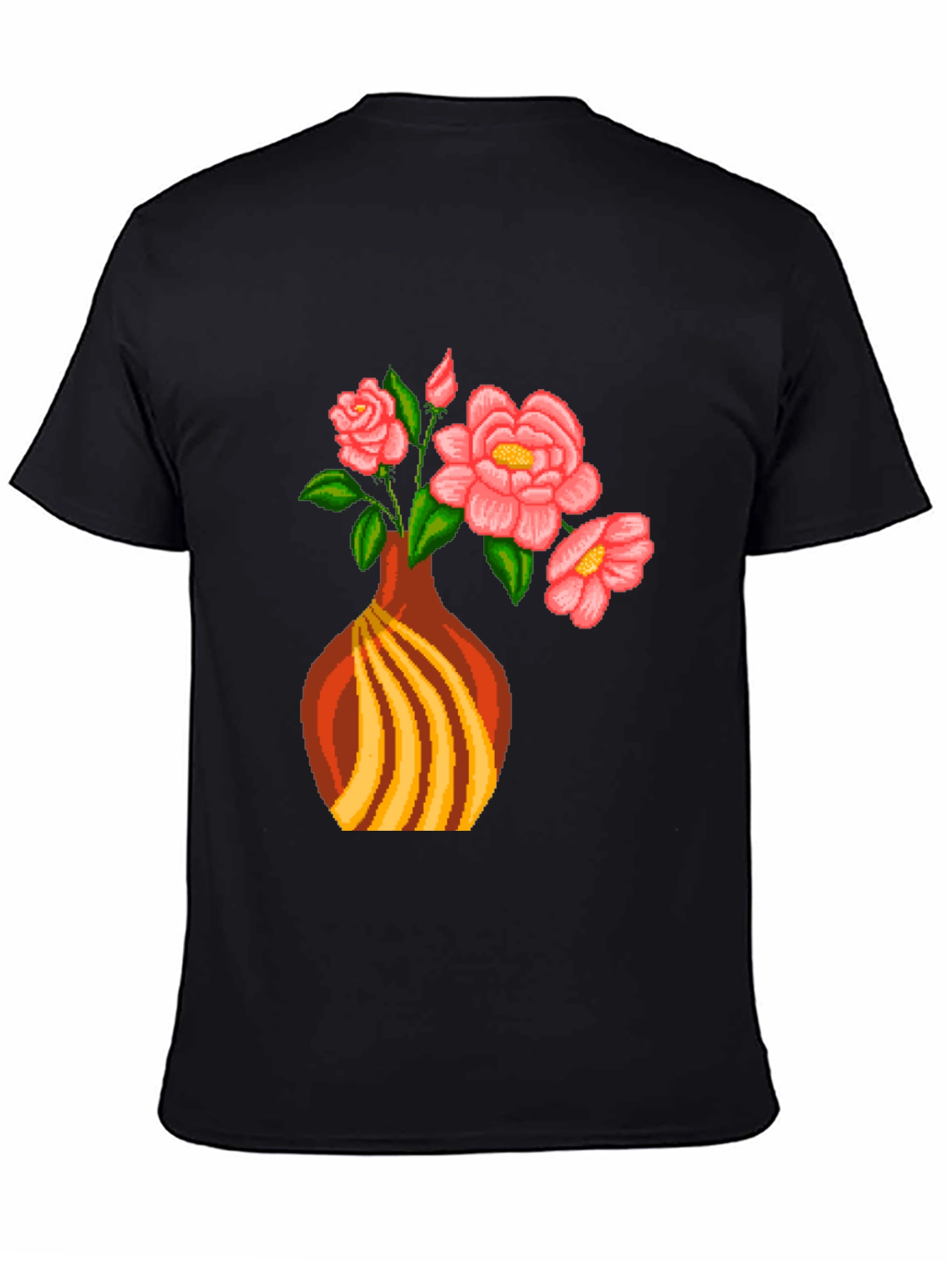 Pixel Art Vase Flowers T-Shirt