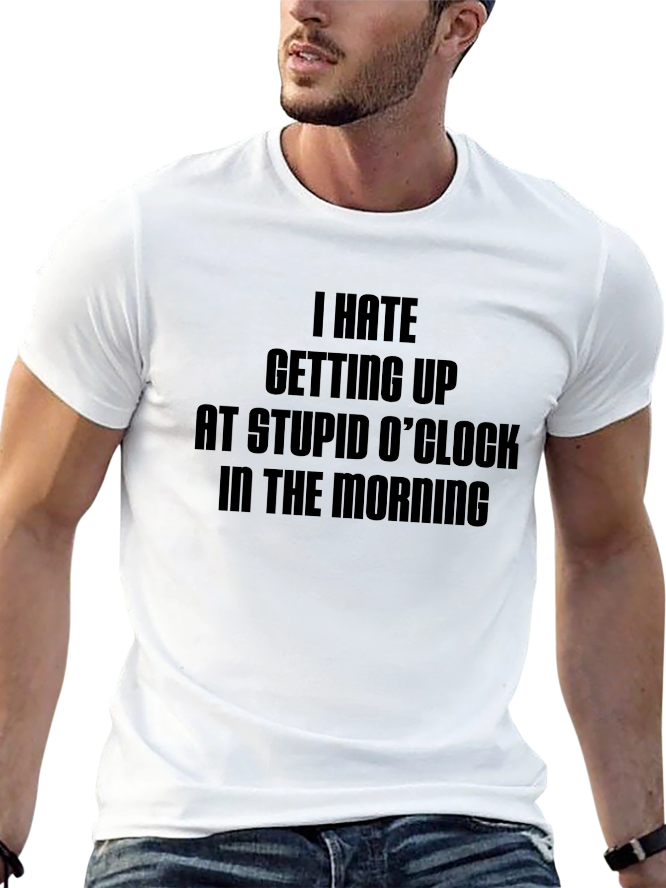 Funny I Hate Mornings Black T-Shirt