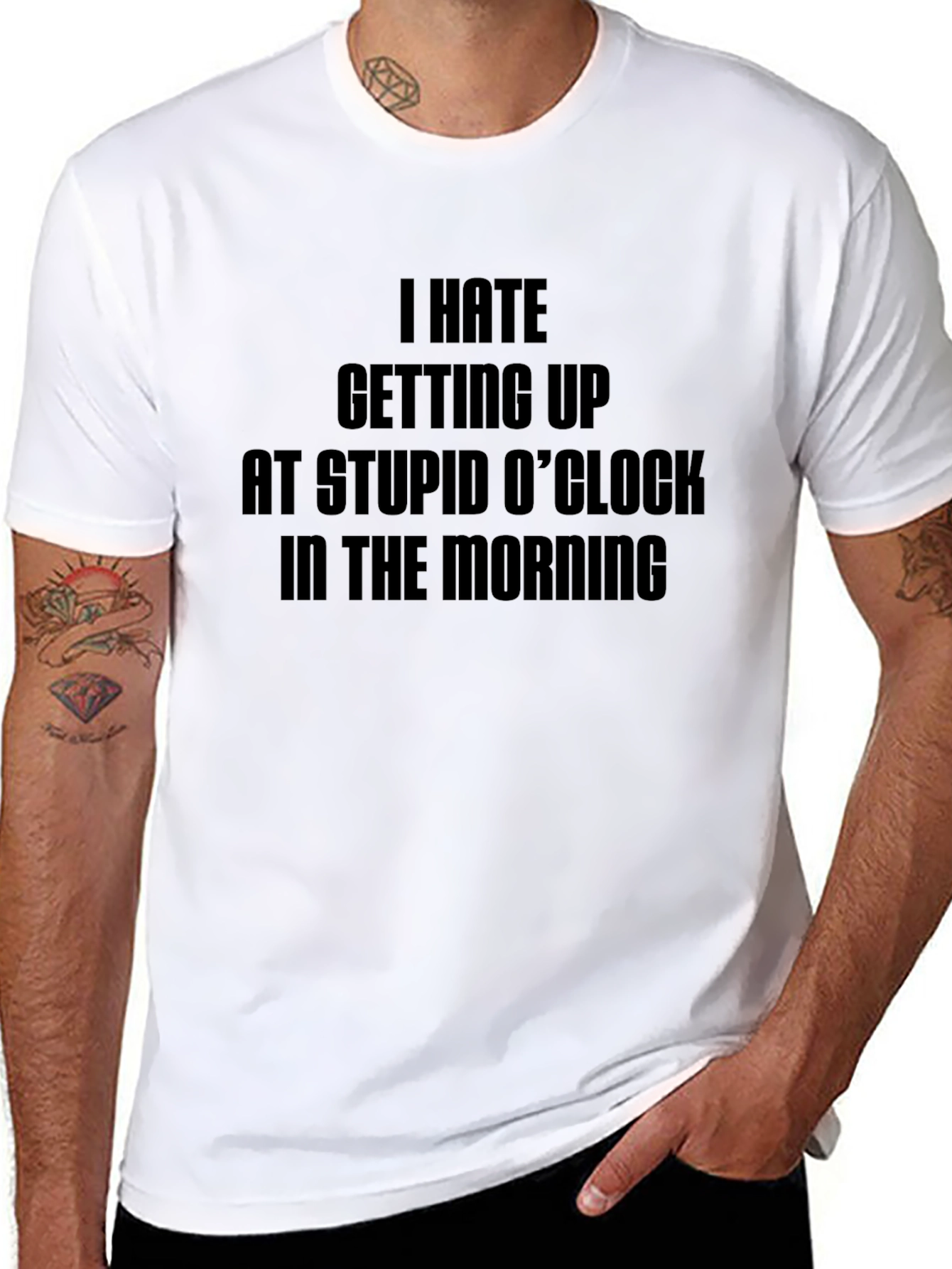 Funny I Hate Mornings Black T-Shirt