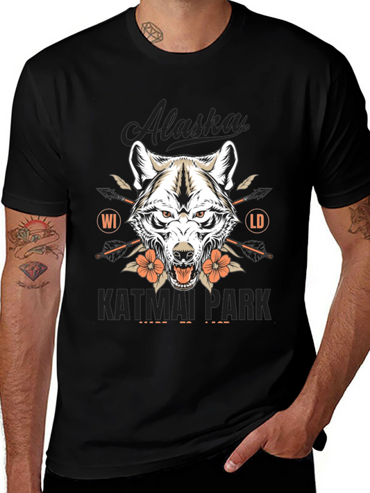 Alaska Katmai Park Wolf Graphic T-Shirt