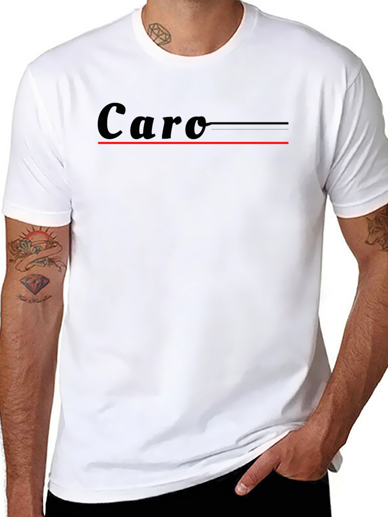 Stylish Black Caro Graphic Tee for Men