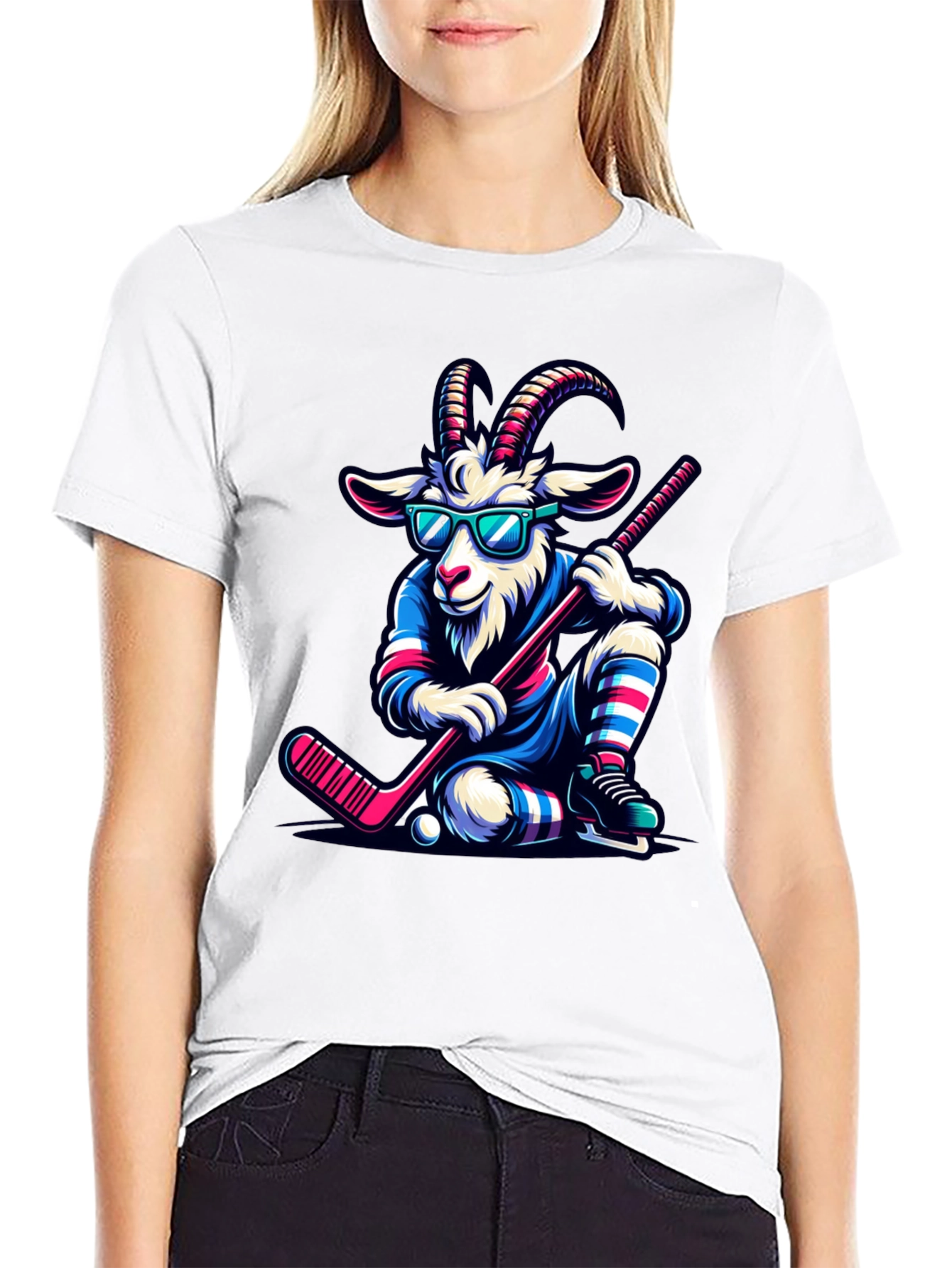 Goat Hockey Player T-Shirt