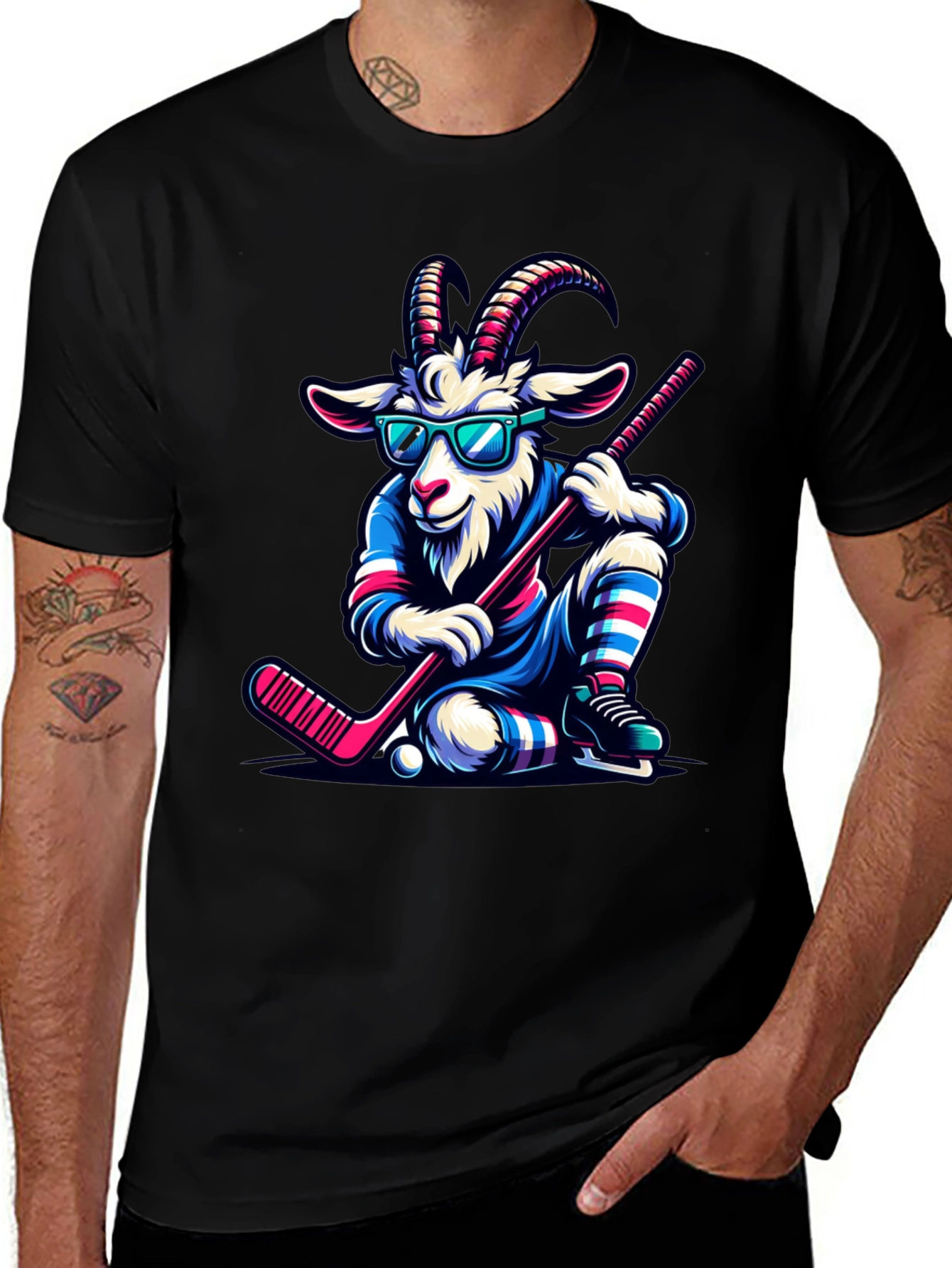 Goat Hockey Player T-Shirt