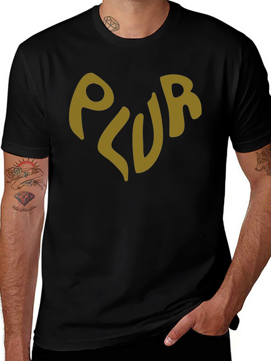 PLUR Graphic Tee - Peace Love Unity Respect - Black T-Shirt
