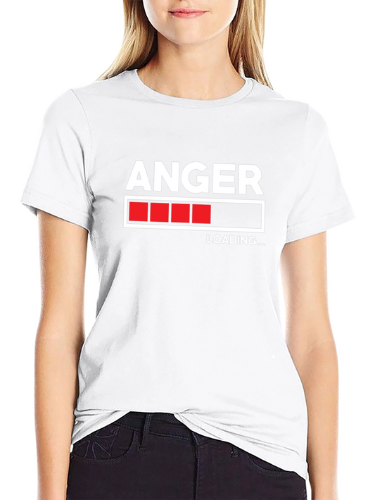 Anger Loading Black T-Shirt Funny Graphic Tee