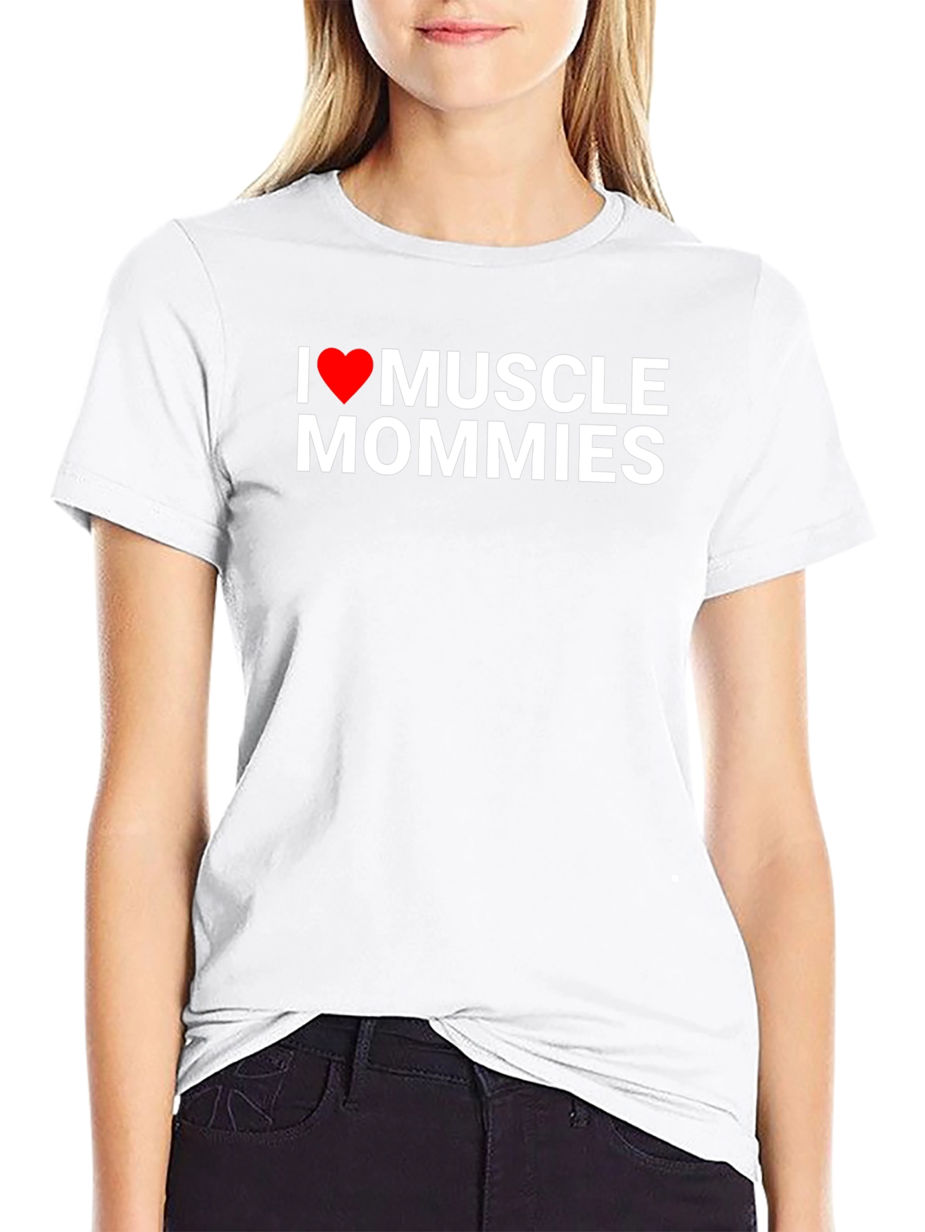 I Heart Muscle Mommies Graphic Tee - Black
