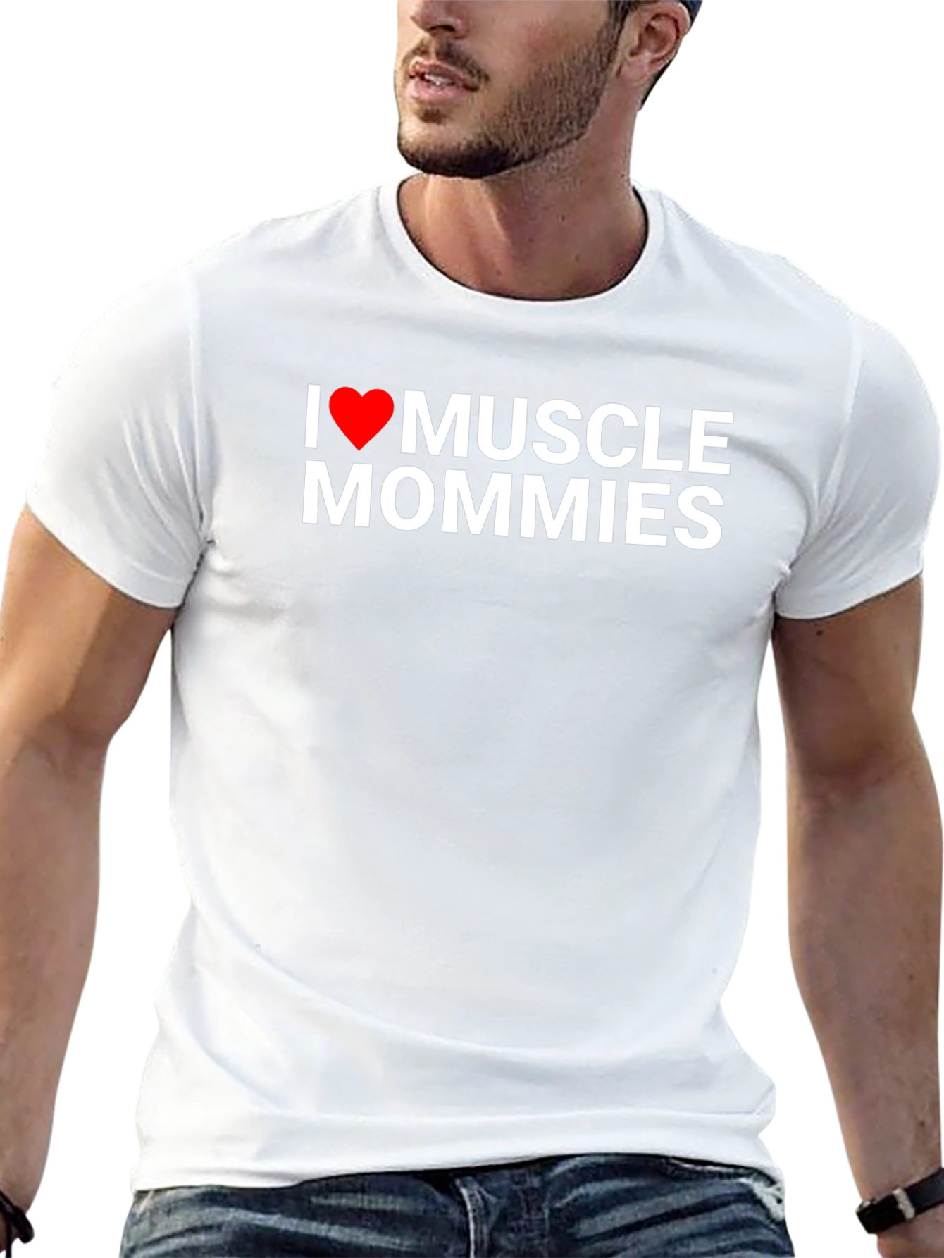 I Heart Muscle Mommies Graphic Tee - Black