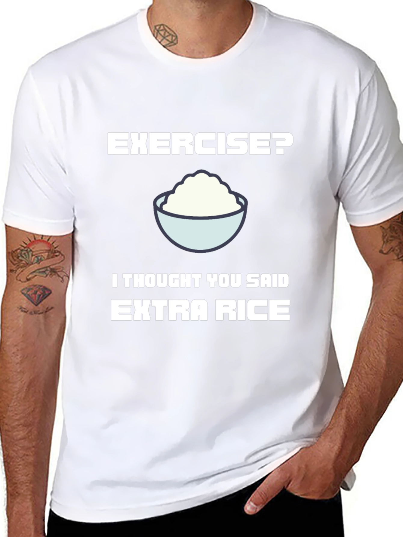 Funny Extra Rice T-Shirt - Foodie Humor Tee