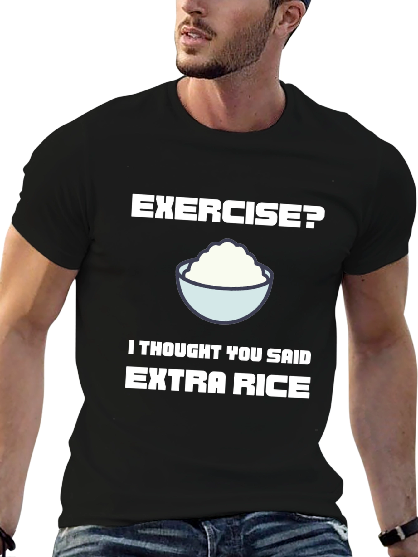 Funny Extra Rice T-Shirt - Foodie Humor Tee
