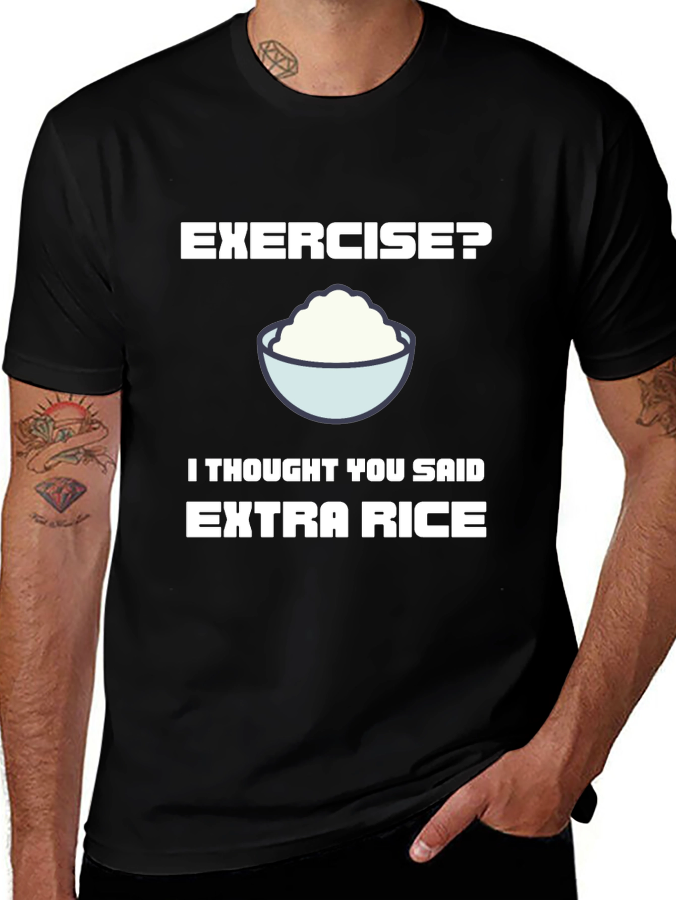 Funny Extra Rice T-Shirt - Foodie Humor Tee