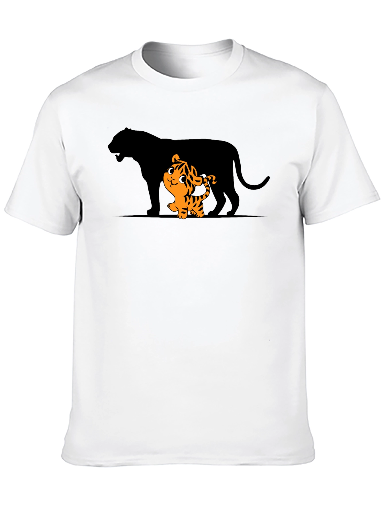 Tiger Cub & Shadow Graphic T-Shirt - Black