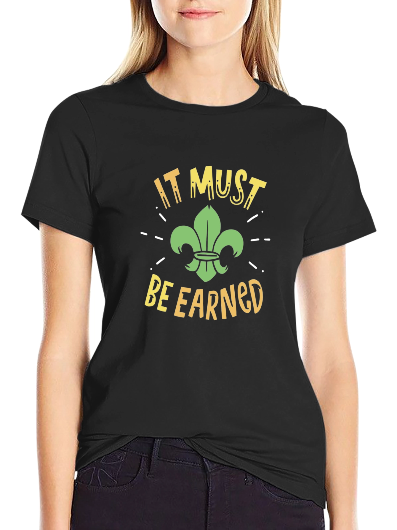 It Must Be Earned Fleur-De-Lis Graphic Tee