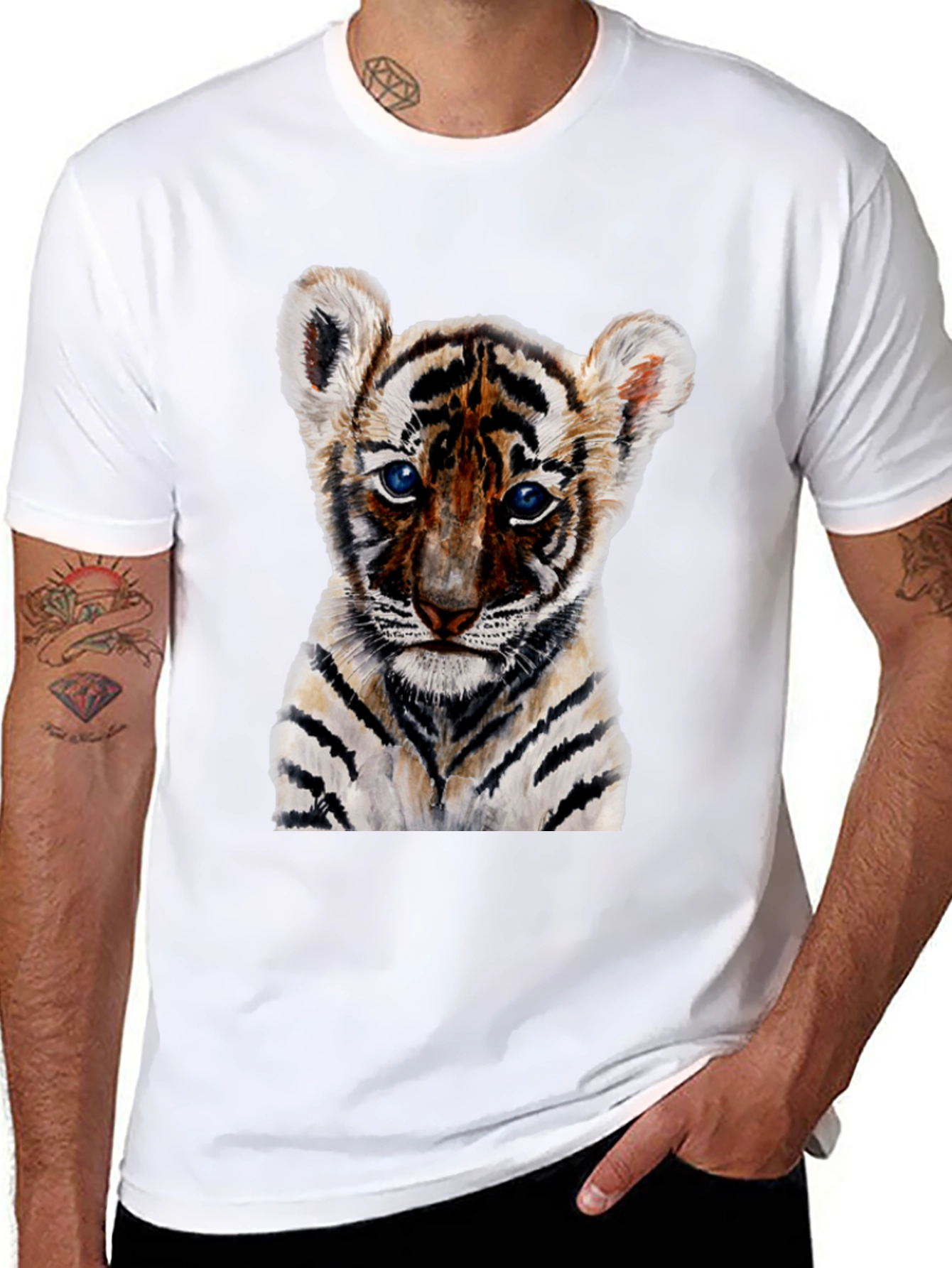 Cute Tiger Cub Graphic T-Shirt