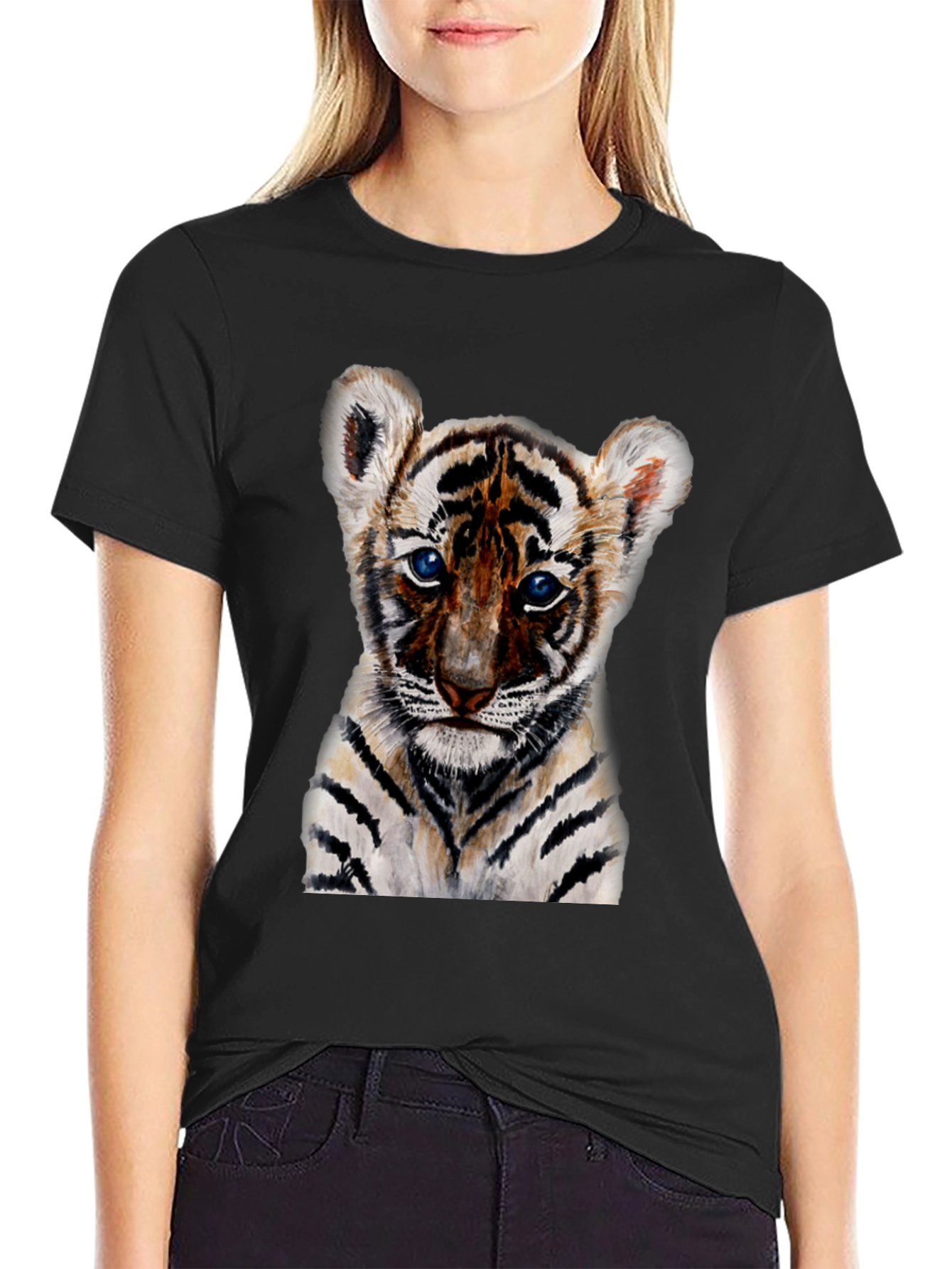 Cute Tiger Cub Graphic T-Shirt