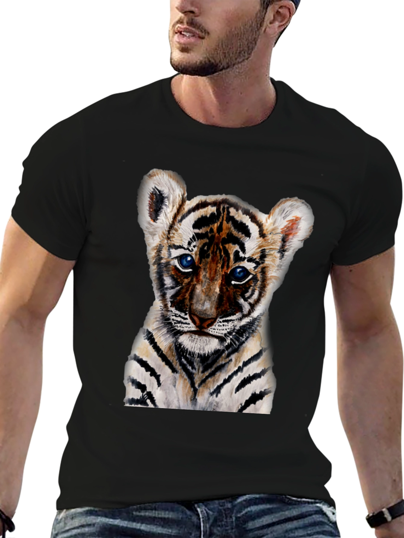Cute Tiger Cub Graphic T-Shirt